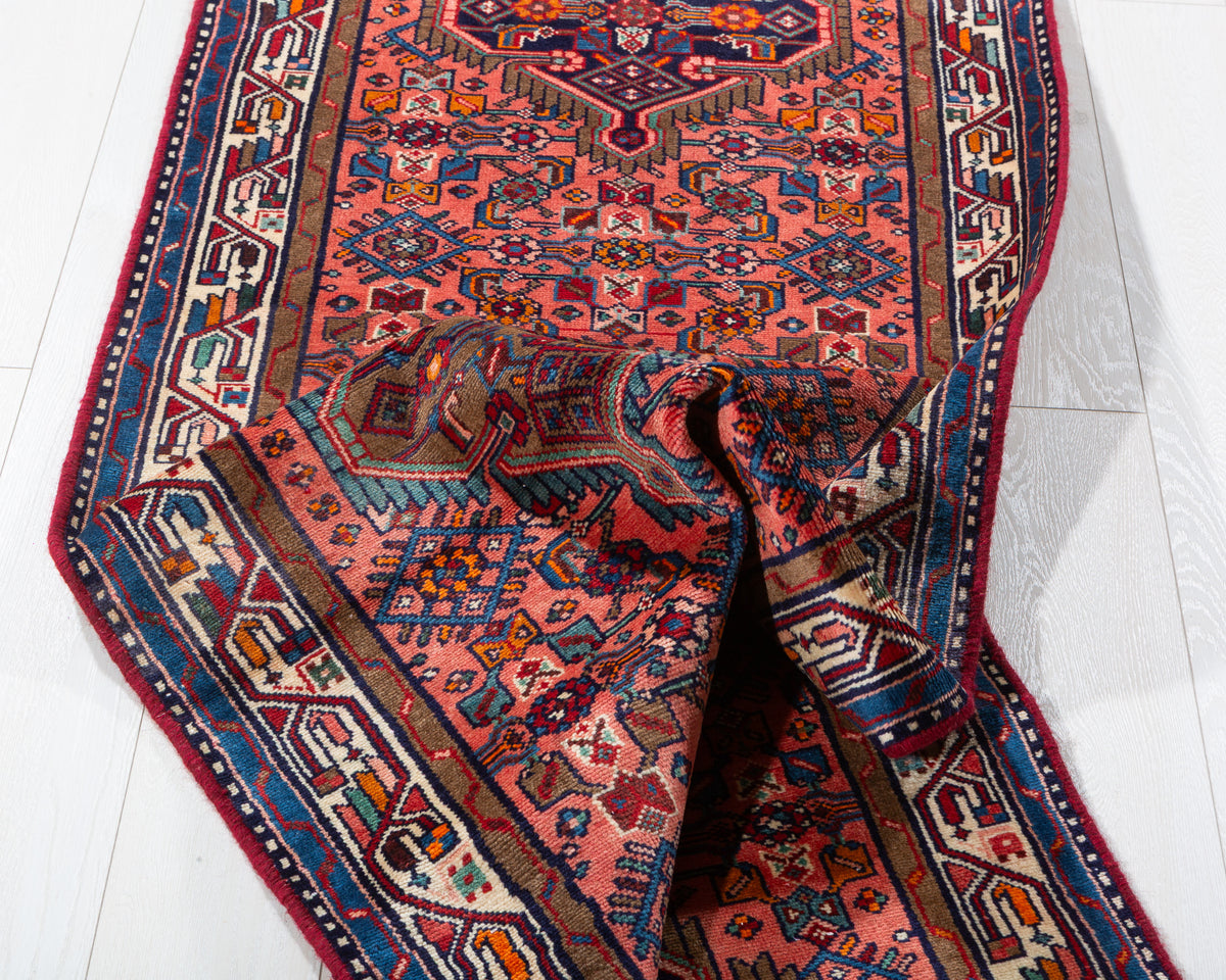 Vintage Floral Runner Rug, Dusty Pink – 9' 11" x 2' 7" (301 x 79 cm)