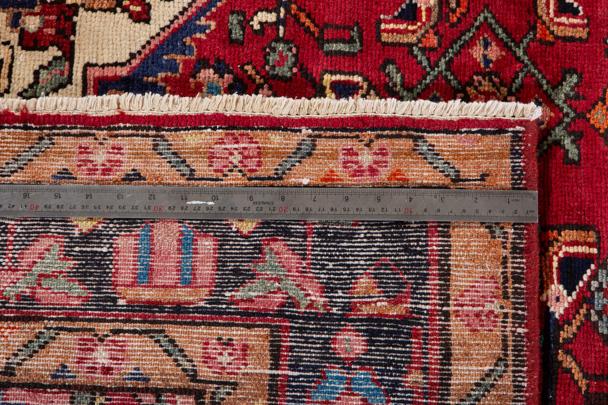 Vintage Red Wool Rug – 10' 1" x 4' 4" (308 x 133 cm)