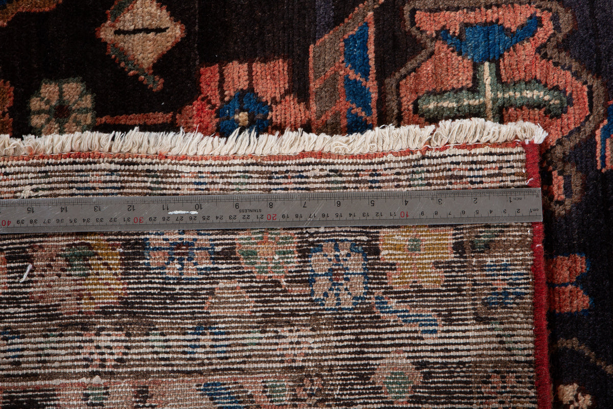 Rare Collectible Antique Black & Rust Red Wool Rug – 10' 6" x 5' 1" (321 x 154 cm)
