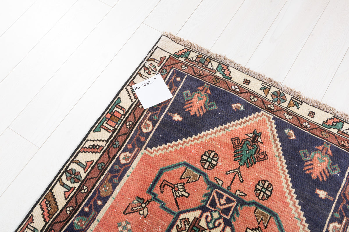 Vintage Medallion Runner Rug, Faded Red – 13' 2" x 3' 3" (402 x 98 cm)