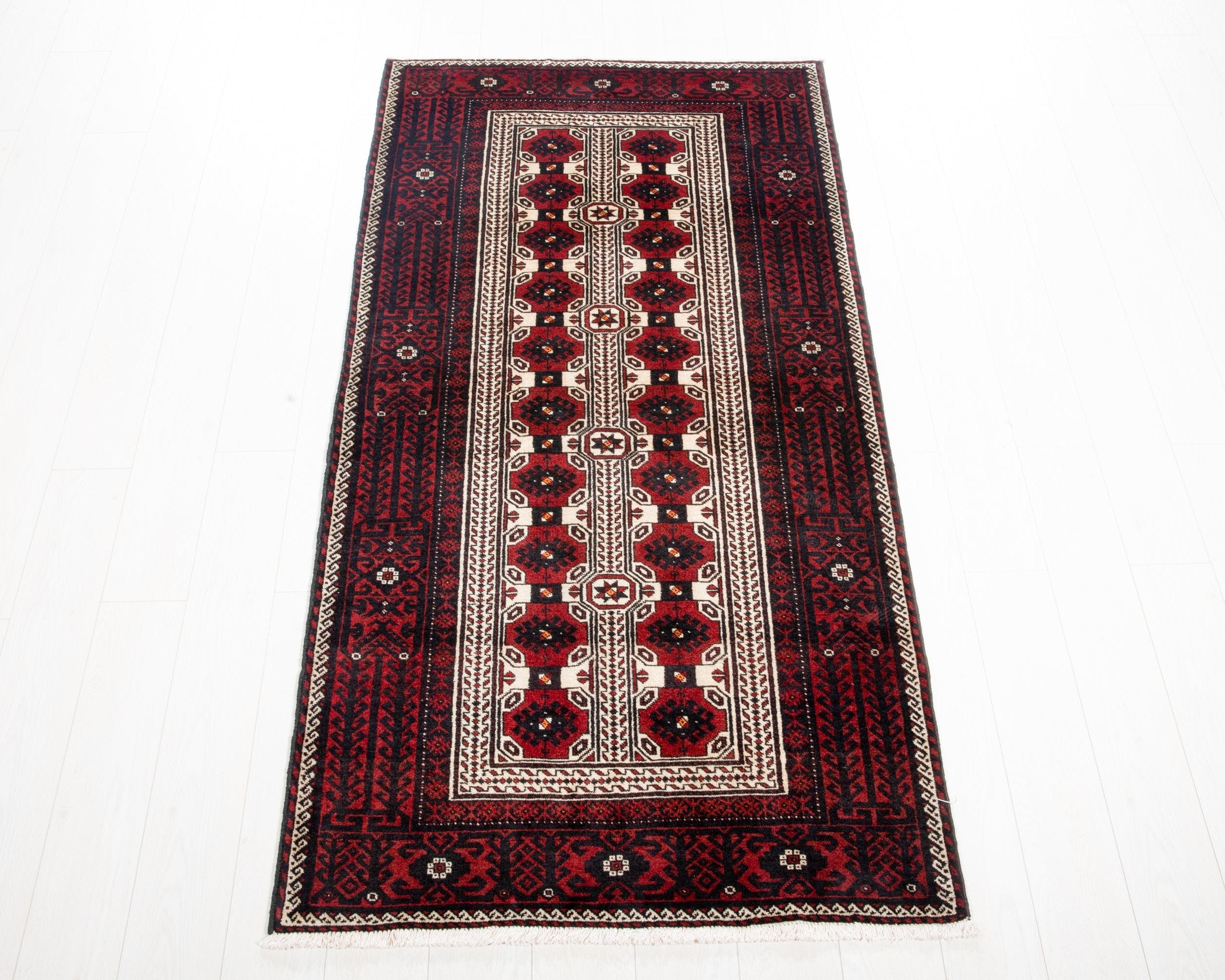 Hand-Knotted Vintage Wool Area Rug – 6' 5" x 3' 4" (195 x 102 cm) - Yasi & Fara