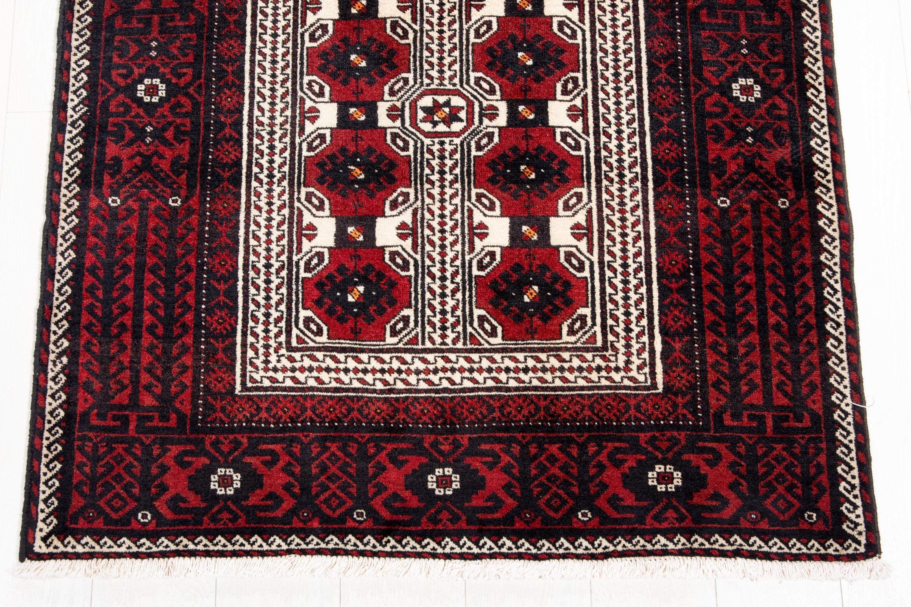 Hand-Knotted Vintage Wool Area Rug – 6' 5" x 3' 4" (195 x 102 cm) - Yasi & Fara