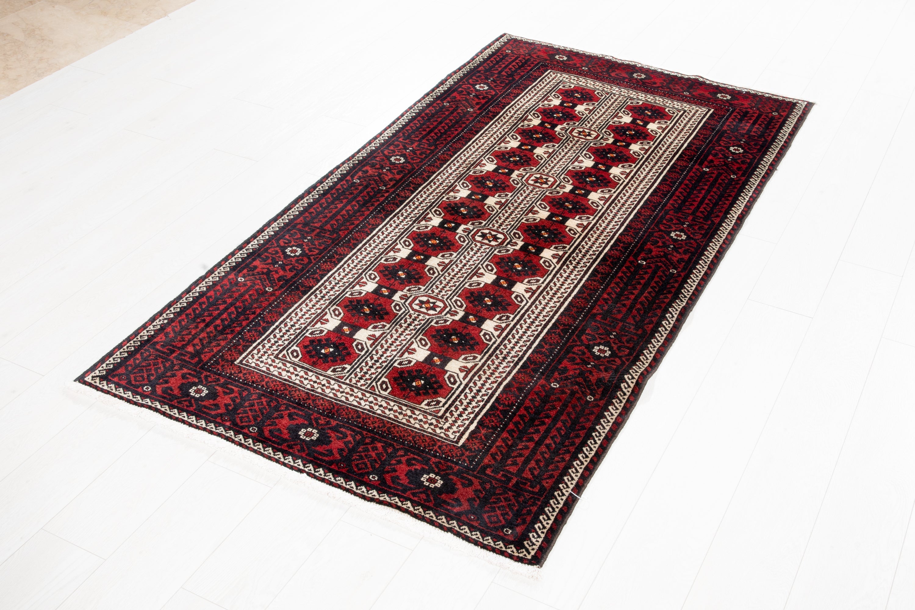 Hand-Knotted Vintage Wool Area Rug – 6' 5" x 3' 4" (195 x 102 cm) - Yasi & Fara