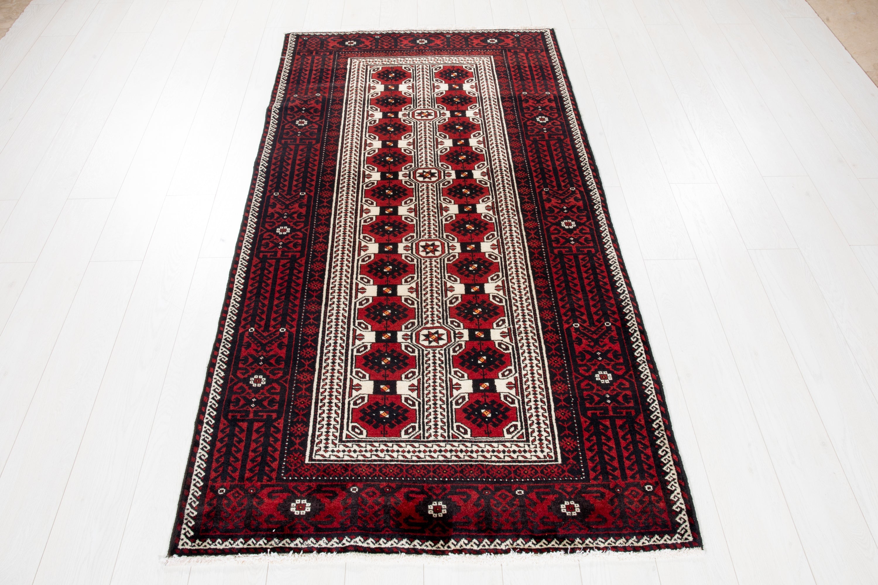 Hand-Knotted Vintage Wool Area Rug – 6' 5" x 3' 4" (195 x 102 cm) - Yasi & Fara