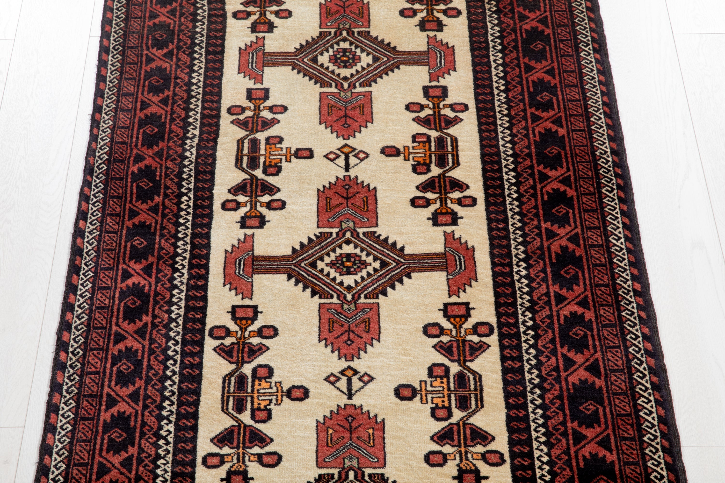 Hand-Knotted Vintage Wool Area Rug – 6' 5" x 3' 3" (197 x 100 cm) - Yasi & Fara