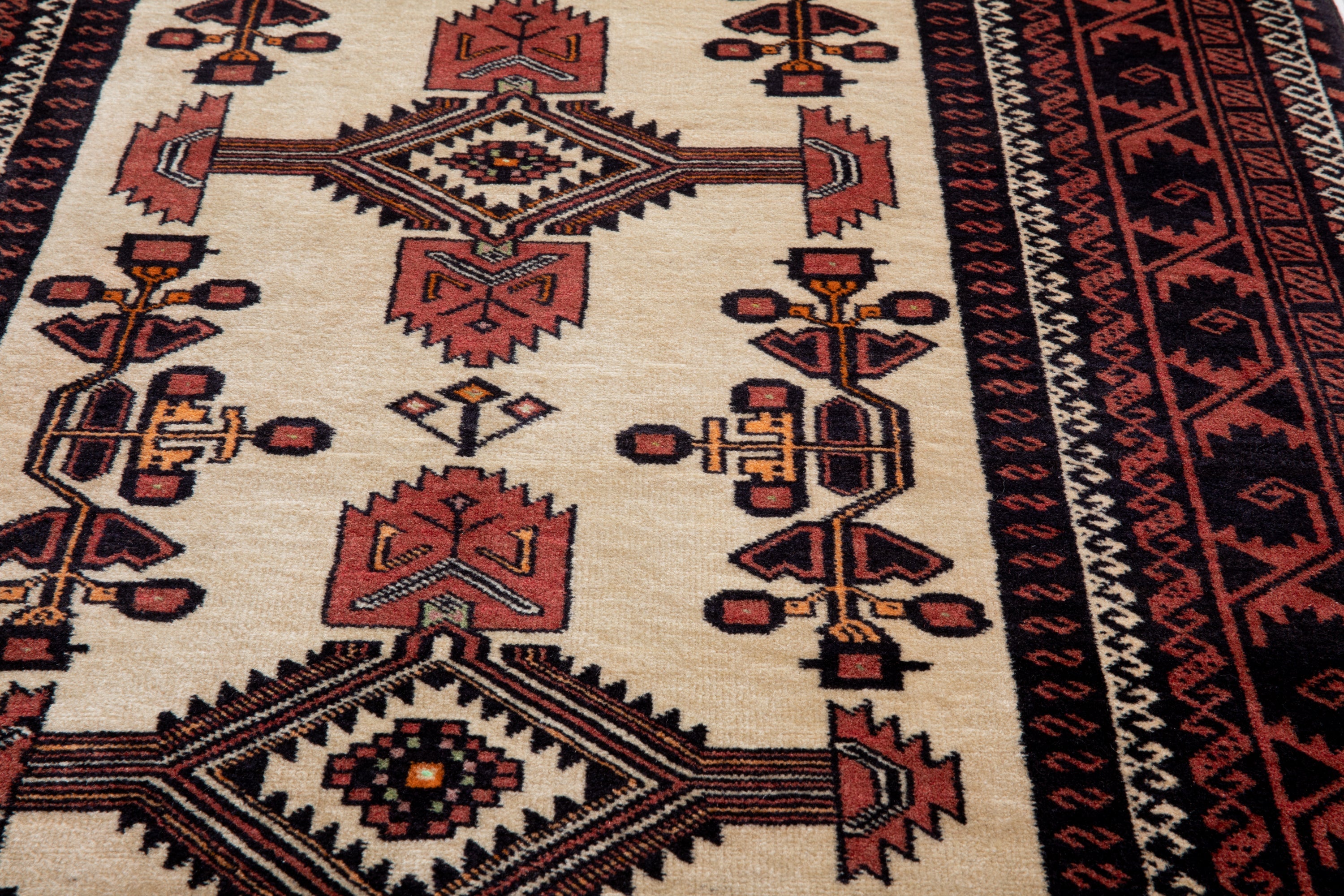 Hand-Knotted Vintage Wool Area Rug – 6' 5" x 3' 3" (197 x 100 cm) - Yasi & Fara