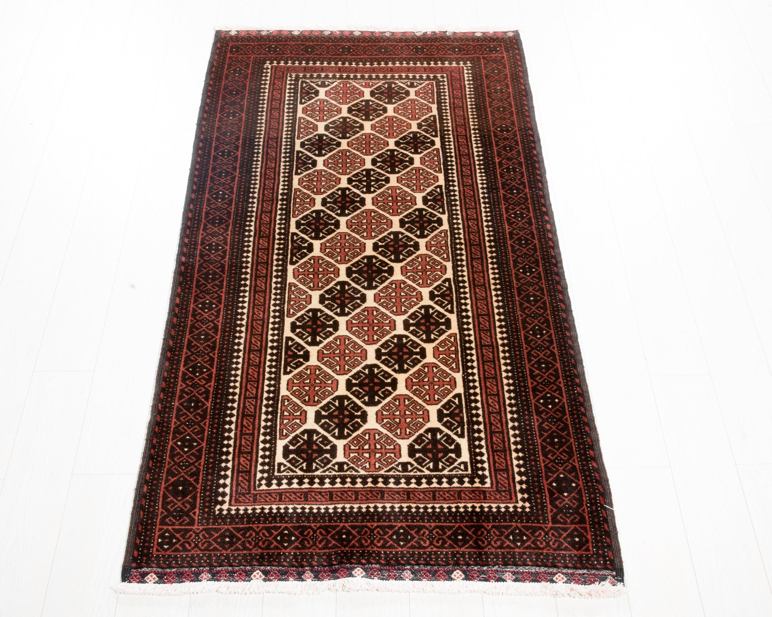Hand-Knotted Vintage Wool Area Rug – 6' 3" x 3' 3" (192 x 100 cm) - Yasi & Fara