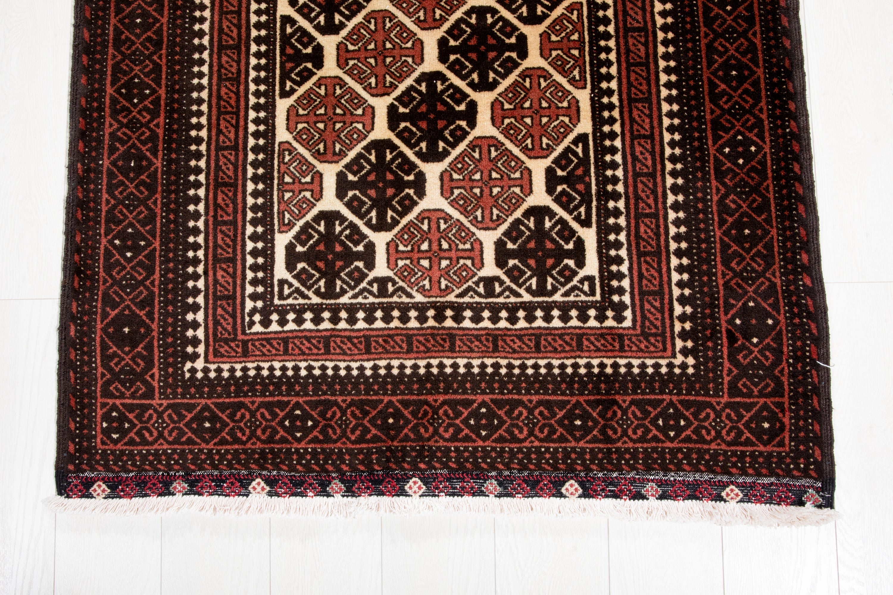 Hand-Knotted Vintage Wool Area Rug – 6' 3" x 3' 3" (192 x 100 cm) - Yasi & Fara