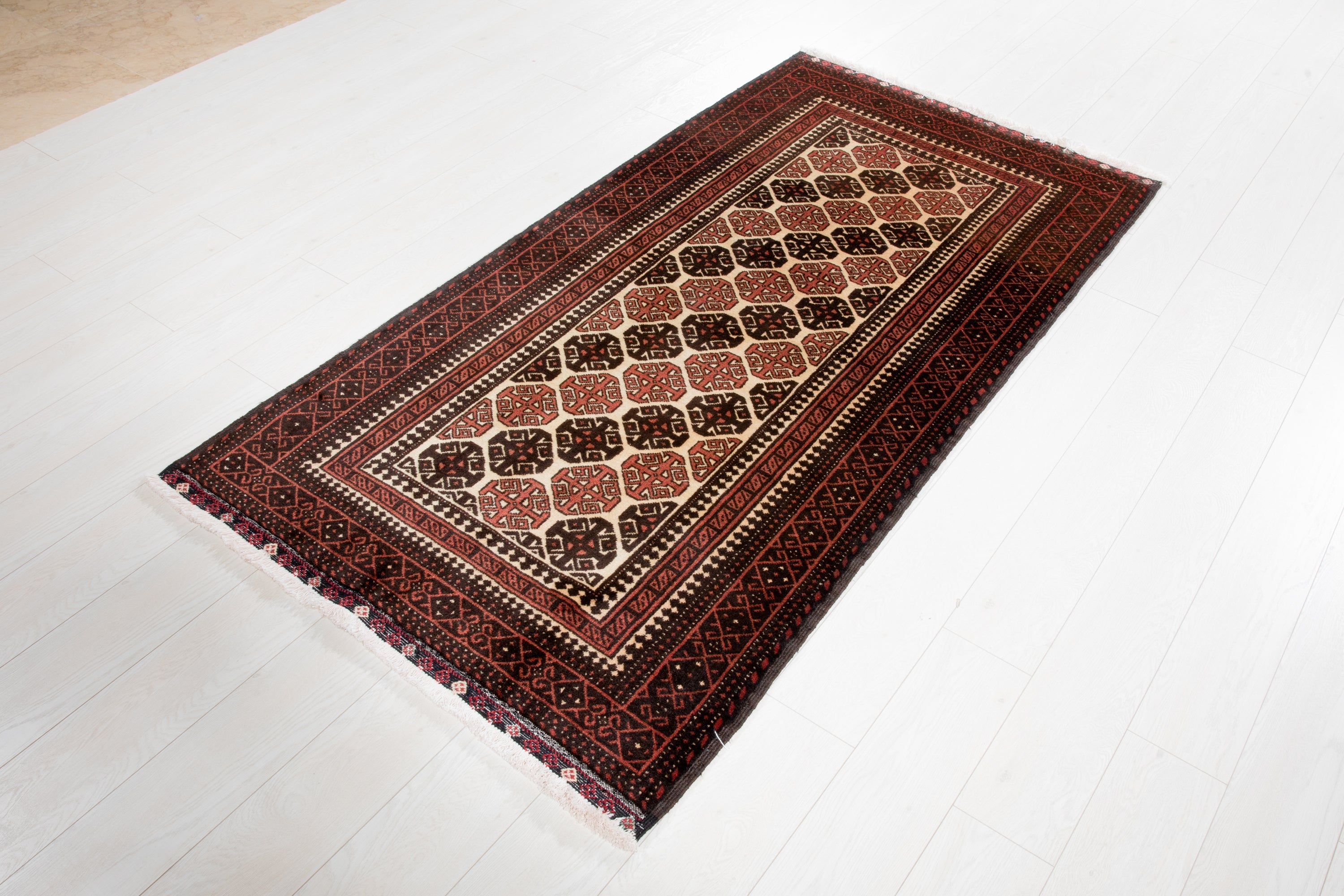 Hand-Knotted Vintage Wool Area Rug – 6' 3" x 3' 3" (192 x 100 cm) - Yasi & Fara