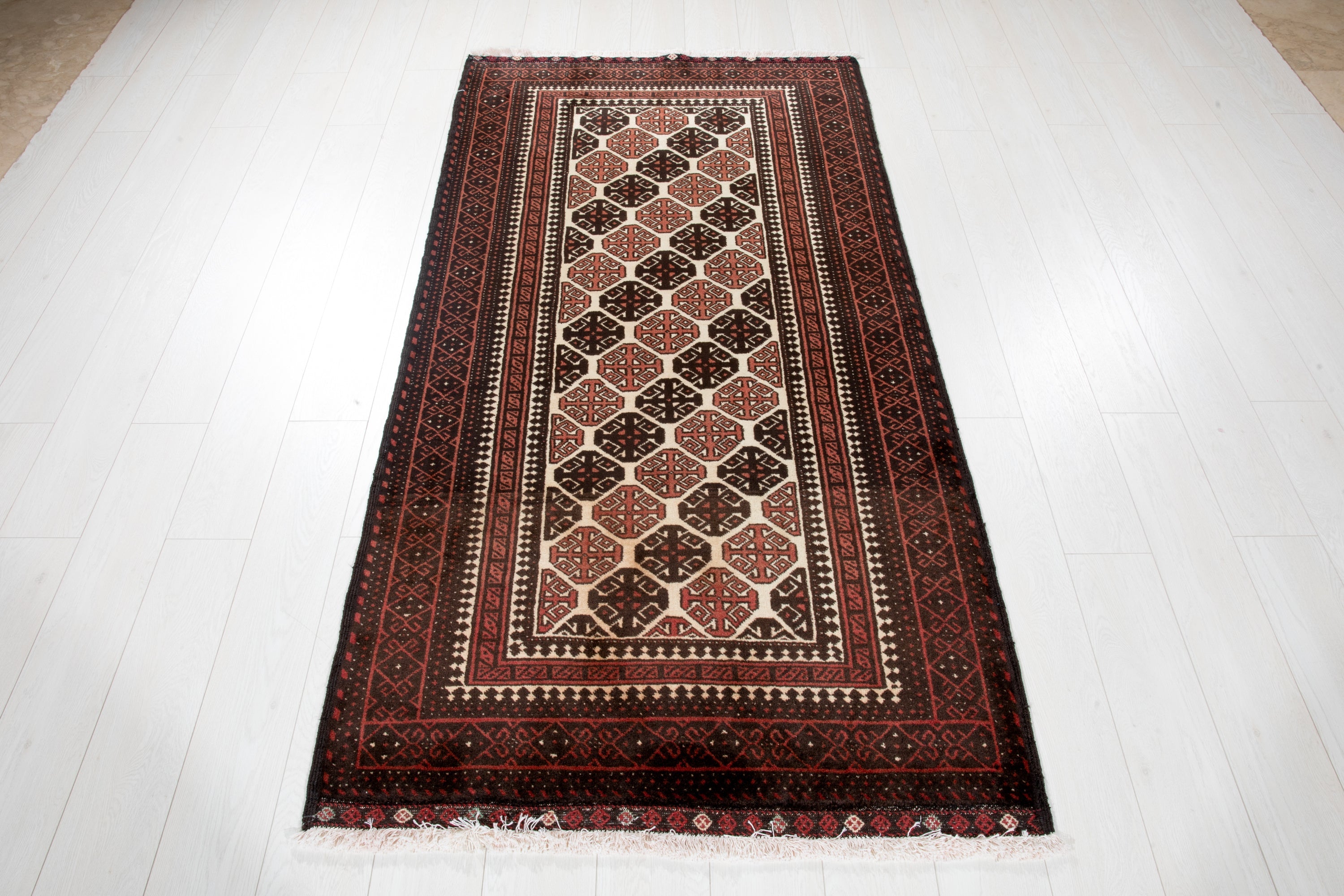 Hand-Knotted Vintage Wool Area Rug – 6' 3" x 3' 3" (192 x 100 cm) - Yasi & Fara