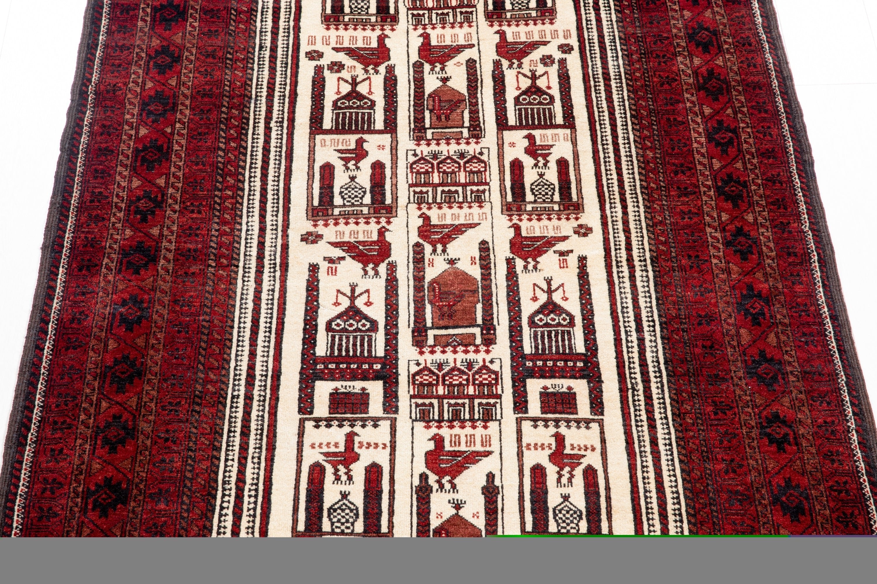 Hand-Knotted Vintage Wool Area Rug – 6' 10" x 3' 11" (209 x 119 cm) - Yasi & Fara