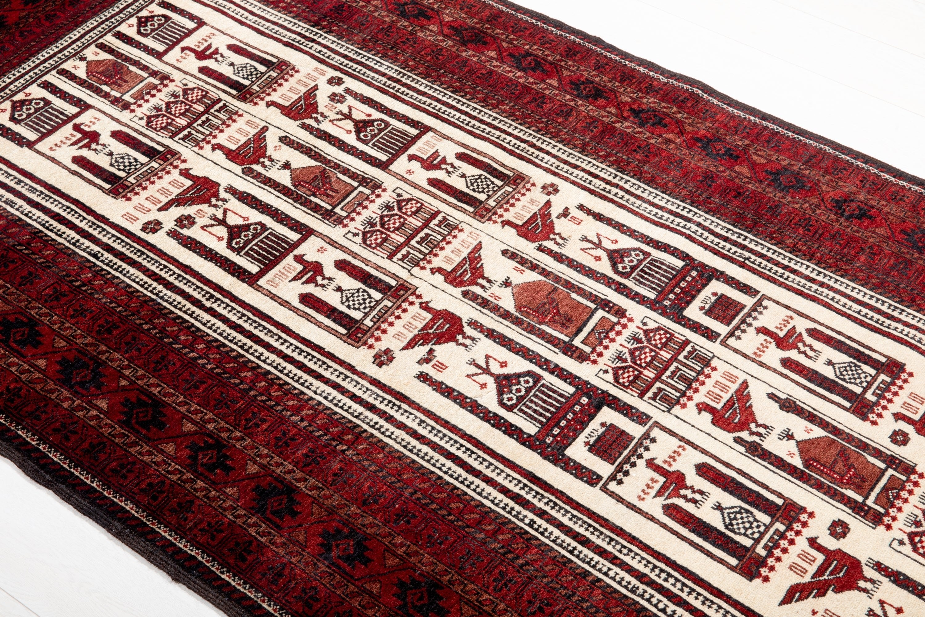 Hand-Knotted Vintage Wool Area Rug – 6' 10" x 3' 11" (209 x 119 cm) - Yasi & Fara