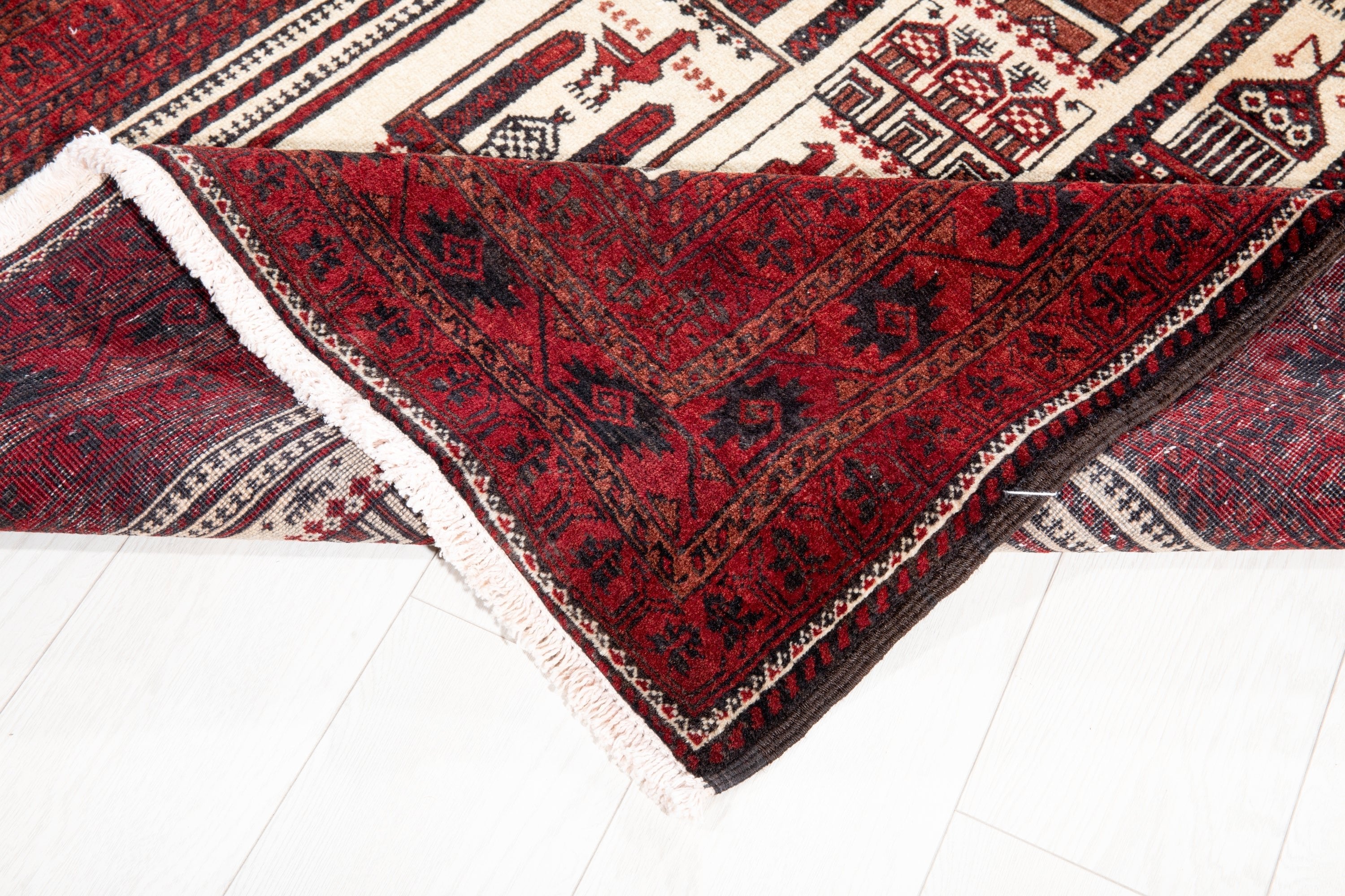 Hand-Knotted Vintage Wool Area Rug – 6' 10" x 3' 11" (209 x 119 cm) - Yasi & Fara