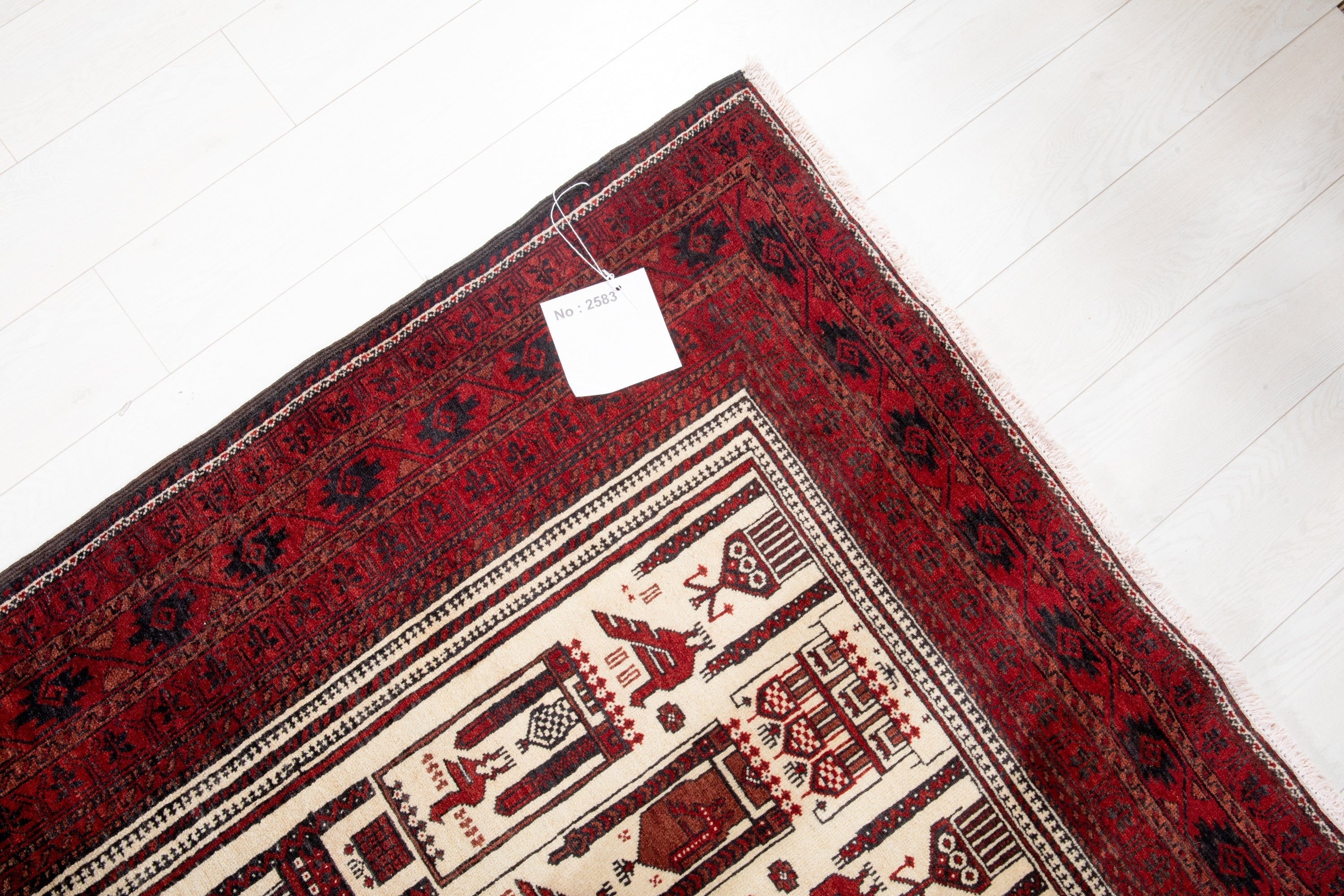 Hand-Knotted Vintage Wool Area Rug – 6' 10" x 3' 11" (209 x 119 cm) - Yasi & Fara