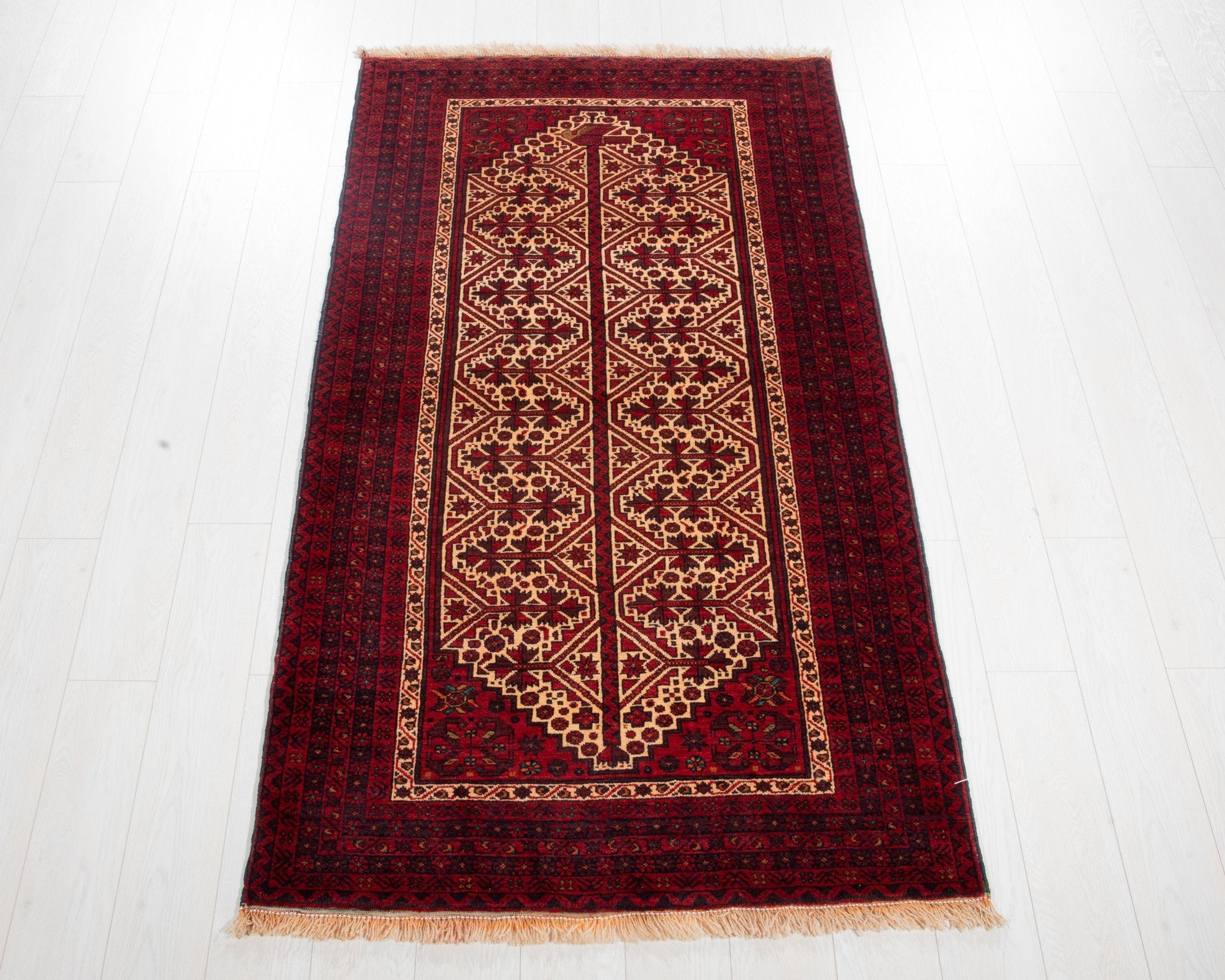 Hand-Knotted Vintage Wool Area Rug – 6' 5" x 3' 6" (195 x 107 cm) - Yasi & Fara