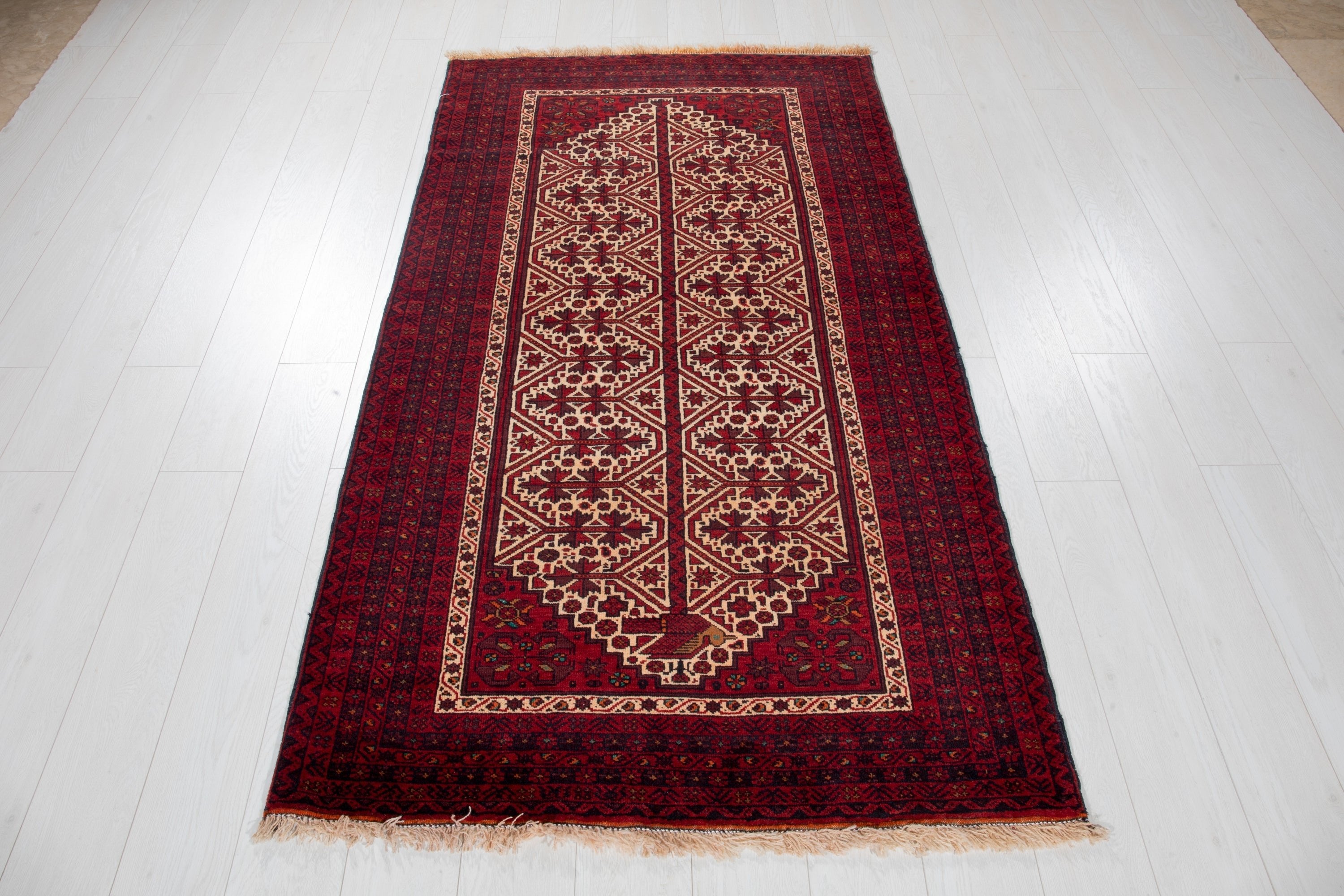 Hand-Knotted Vintage Wool Area Rug – 6' 5" x 3' 6" (195 x 107 cm) - Yasi & Fara