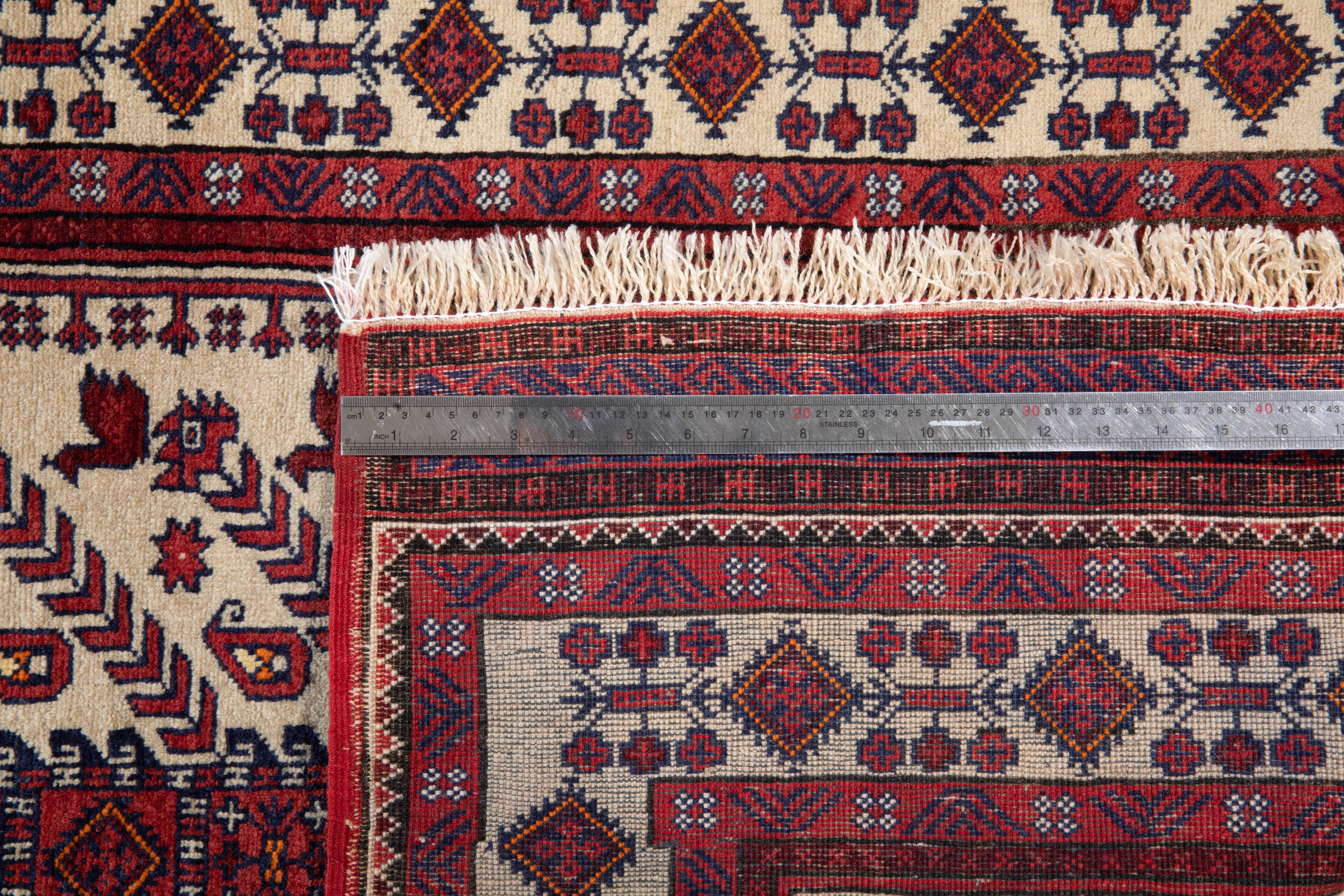 Collectible Fine Vintage Baluch Tree of Life Wool Rug, Beige, 3x6 – 5' 6" x 3' 0" (168 x 92 cm)