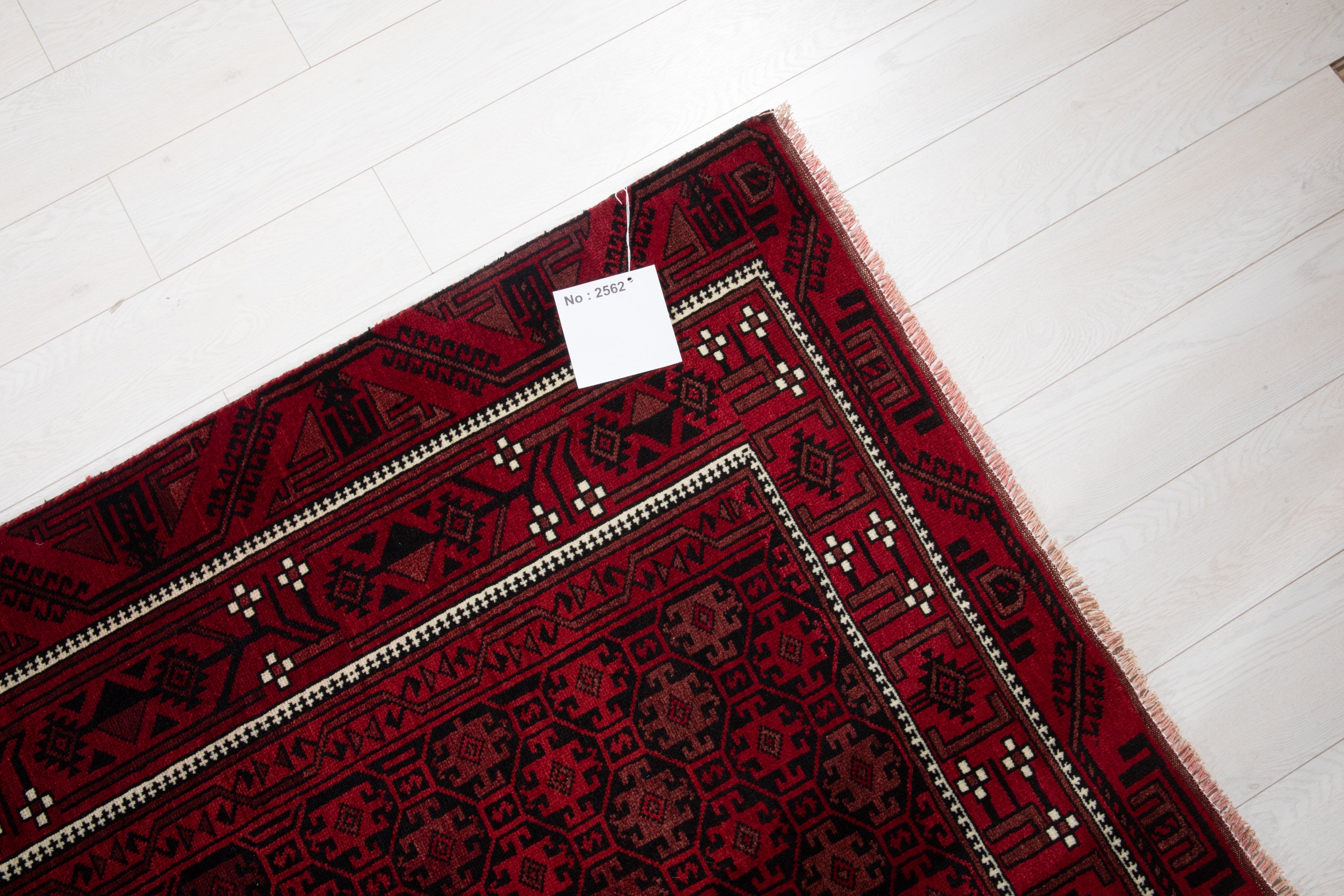 Fine Vintage Baluch Allover Wool Rug, Deep Red, 4x8 – 7' 8" x 3' 11" (235 x 120 cm)