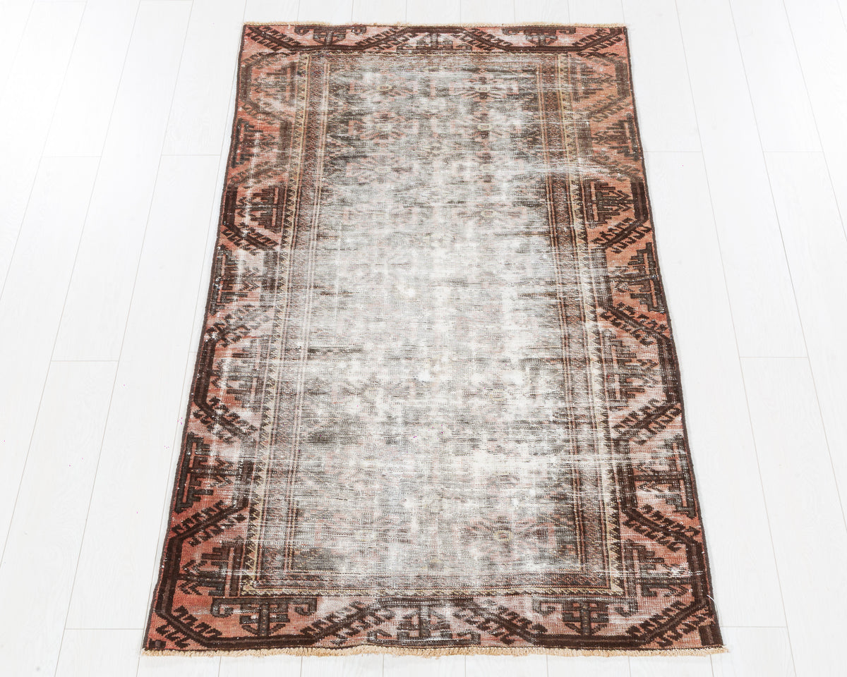 Antique Baluch faded beige distressed area rug, 3x6, SKU 5415