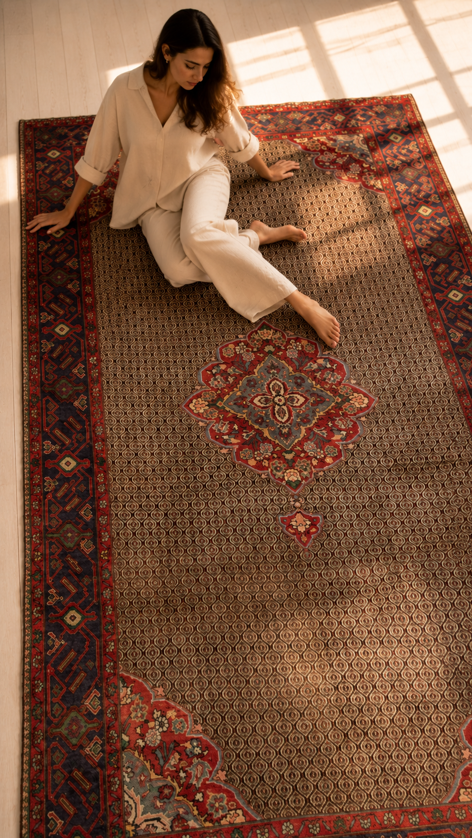 Hand-Knotted Vintage Wool Area Rug – 10' x 4' 11" (305 x 150 cm) - Yasi & Fara