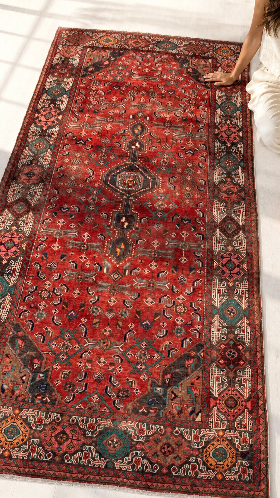 Hand-Knotted Vintage Wool Area Rug – 10' 2" x 5' 3" (310 × 160 cm) - Yasi & Fara