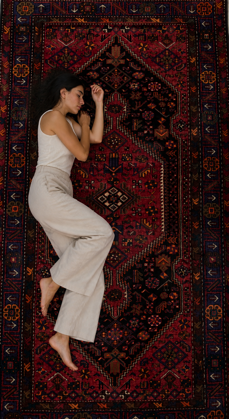 Hand-Knotted Vintage Wool Area Rug – 8' 11" x 5' 1" (271 × 154 cm) - Yasi & Fara