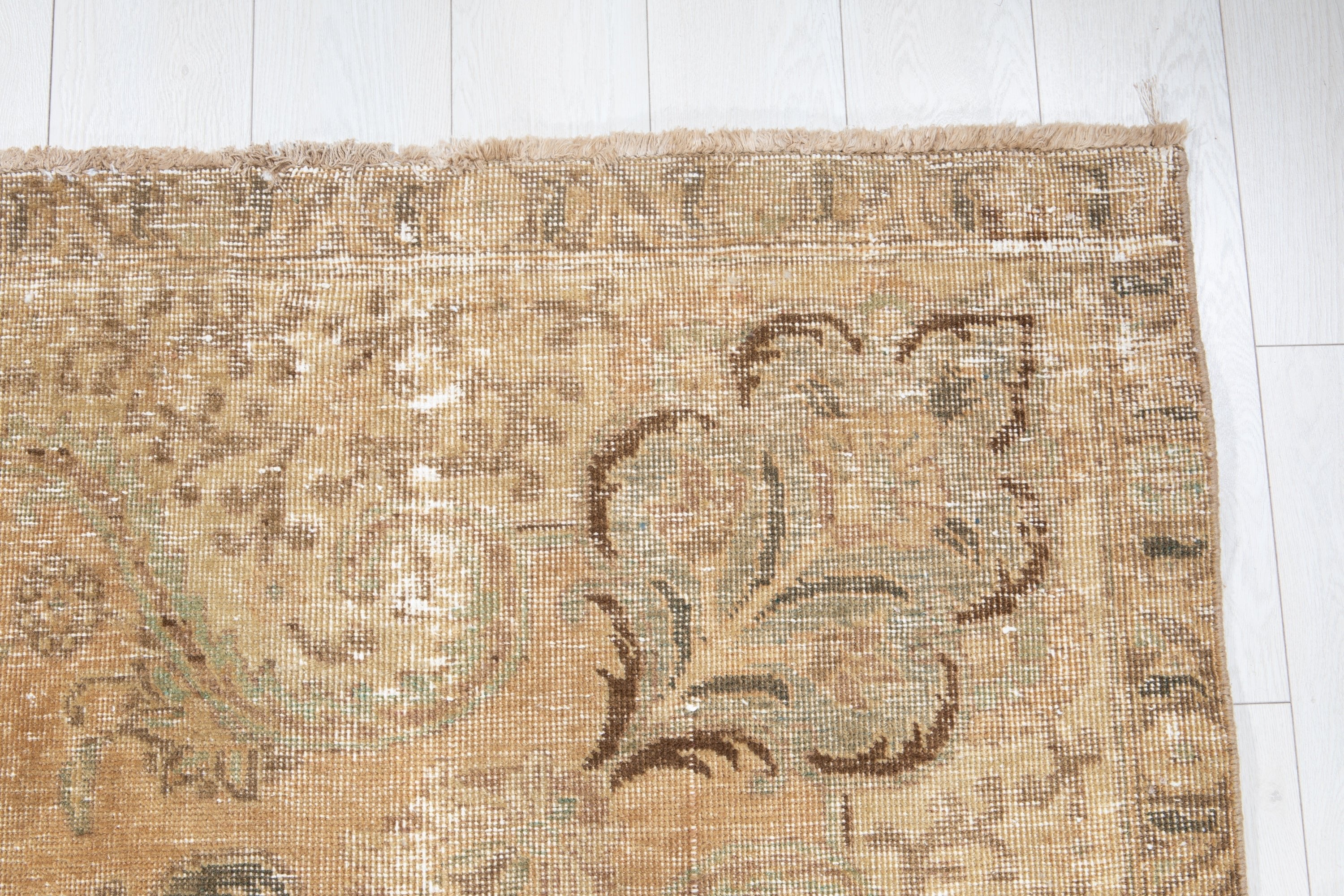 Hand-Knotted Vintage Large Wool Area Rug Faded – 10' 10" x 7' 3" (332 x 221 cm) - Yasi & Fara
