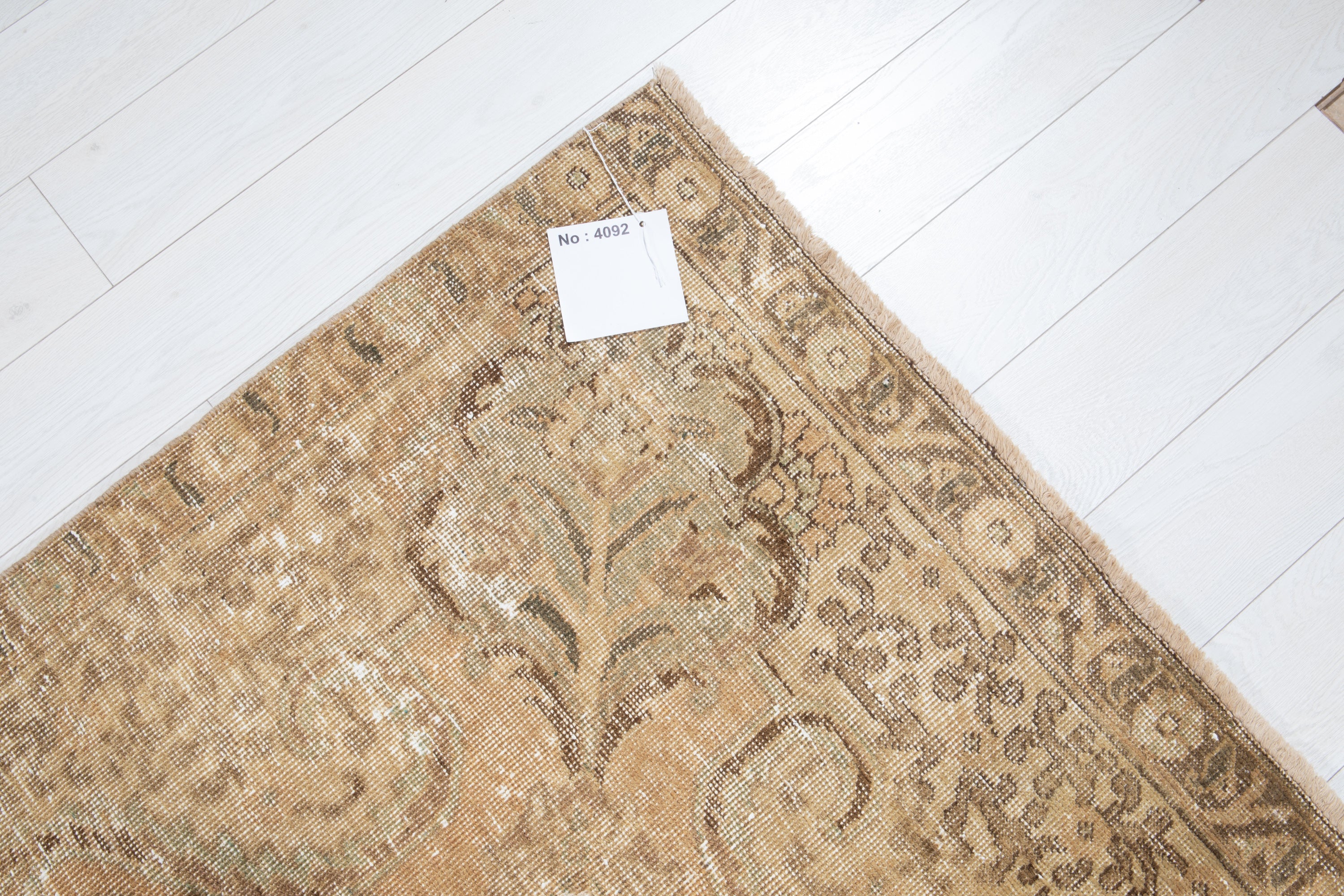 Hand-Knotted Vintage Large Wool Area Rug Faded – 10' 10" x 7' 3" (332 x 221 cm) - Yasi & Fara
