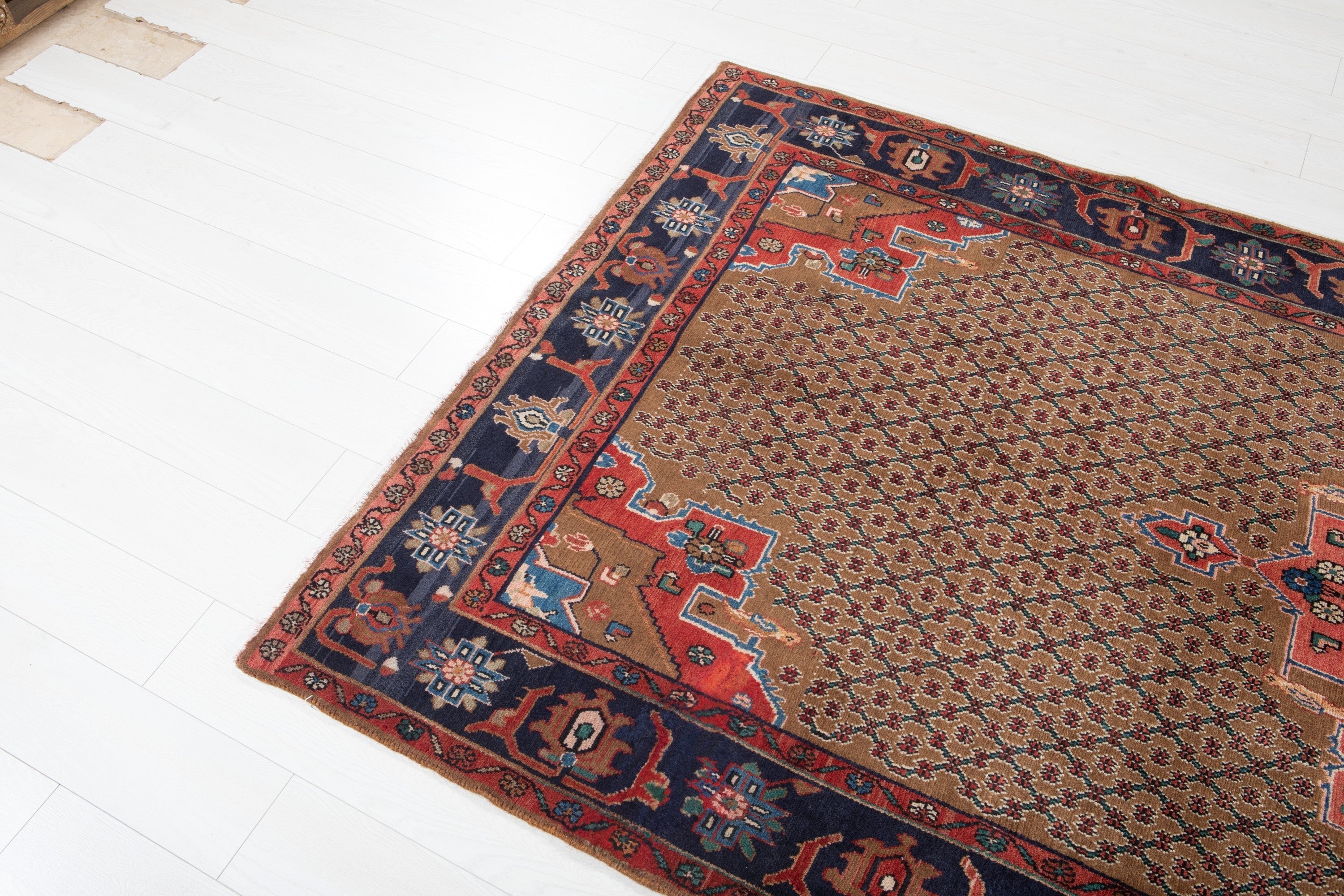 Hand-Knotted Vintage Wool Area Rug – 9' 10" x 4' 11" (300 x 151 cm) - Yasi & Fara