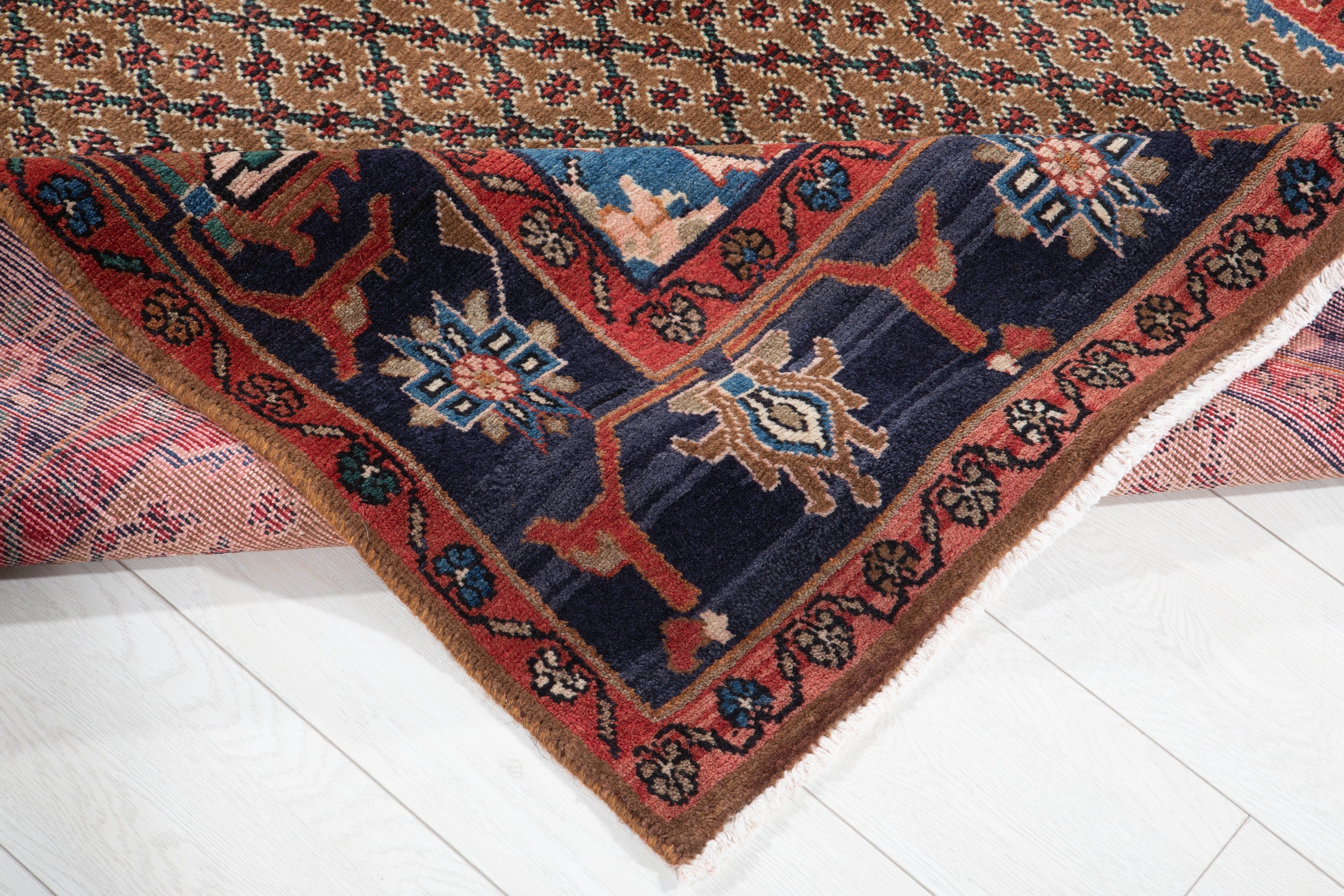 Hand-Knotted Vintage Wool Area Rug – 9' 10" x 4' 11" (300 x 151 cm) - Yasi & Fara