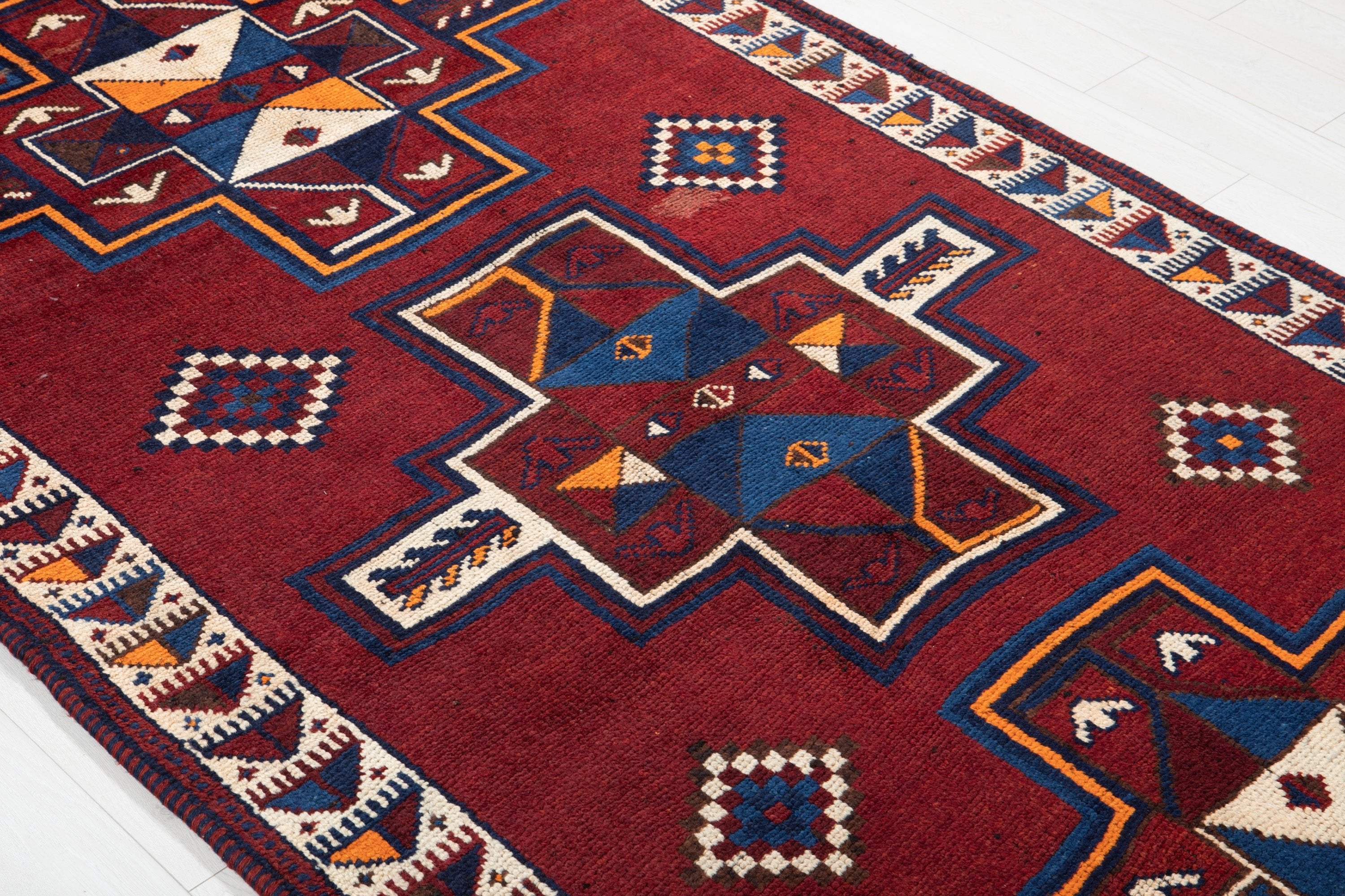 Hand-Knotted Vintage Wool Runner Rug – 14' 1" x 4' 9" (429 x 144 cm) - Yasi & Fara