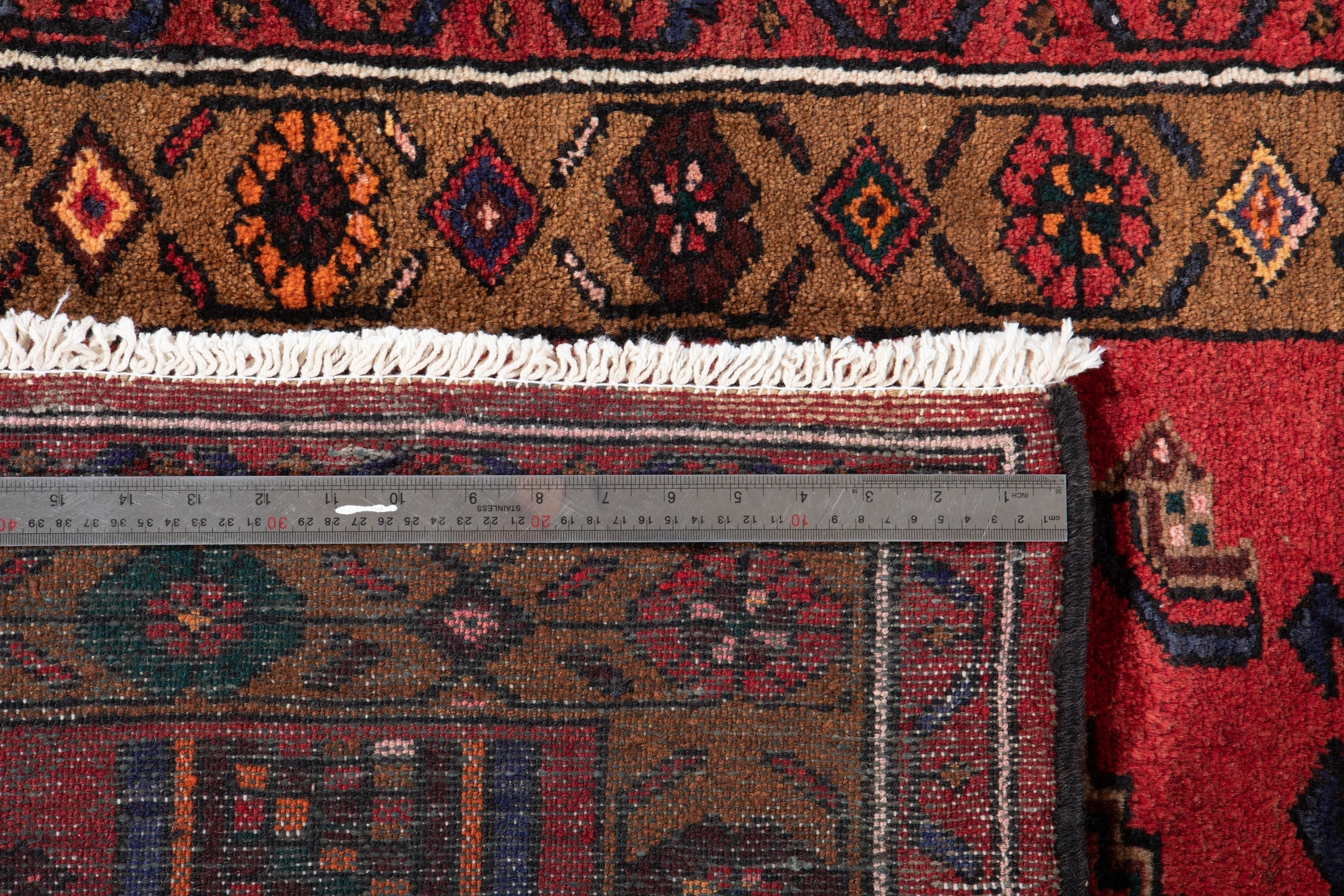 Hand-Knotted Vintage Wool Runner Rug – 9' 11" x 3' 9" (303 x 114 cm) - Yasi & Fara