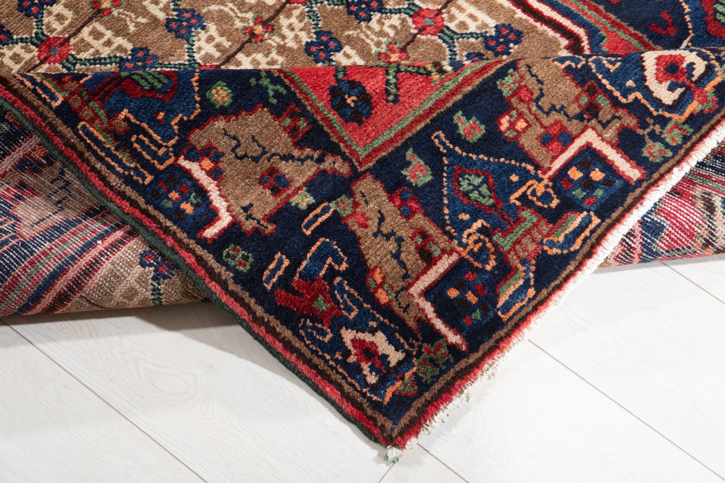 Hand-Knotted Vintage Wool Runner Rug – 9' 4" x 3' 6" (285 x 107 cm) - Yasi & Fara