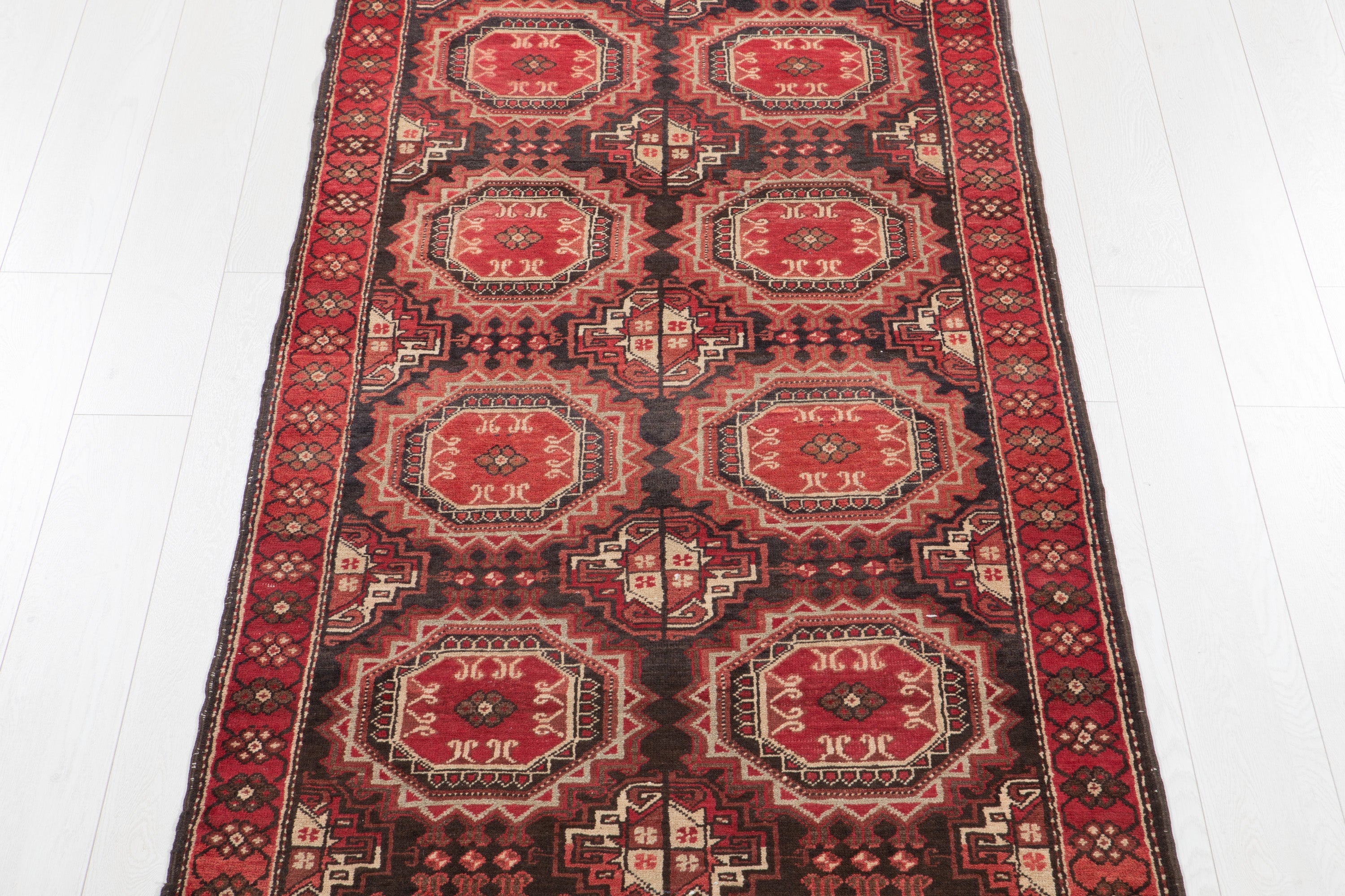 Hand-Knotted Vintage Wool Runner Rug – 10' 3" x 3' 5" (312 x 104 cm) - Yasi & Fara