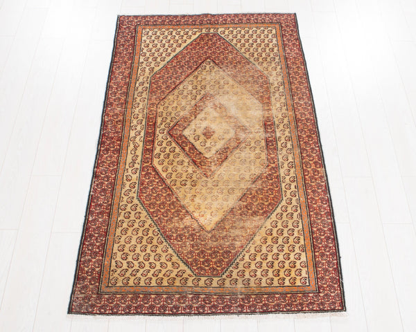 5' 10" x 3' 6" Excellent Hand-Knotted Distressed Antique Rug - Yasi & Fara 