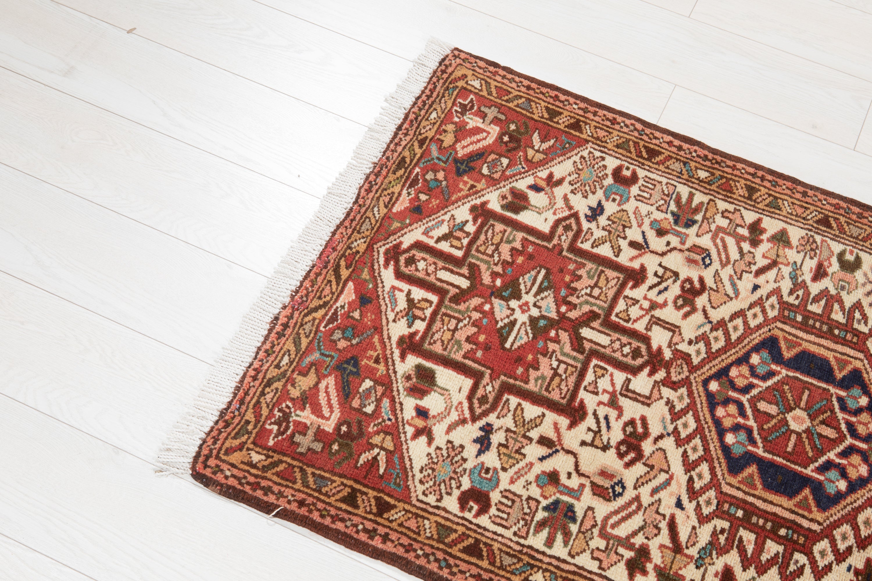 Hand-Knotted Vintage Wool Runner Rug – 12' 6" x 2' 6" (380 x 76 cm) - Yasi & Fara