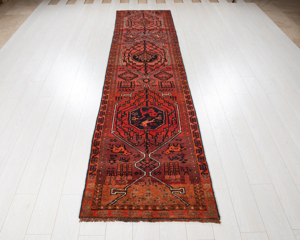 10' 5" x 2' 7" Excellent Hand-Knotted Collectible Antique Tribal Runner Rug - Yasi & Fara 