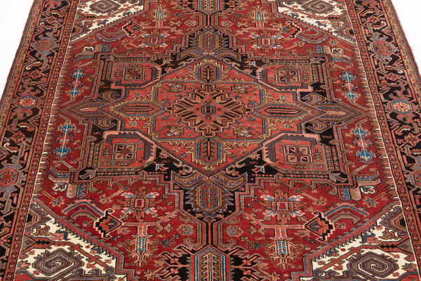 9' 9" x 6' 11" Excellent Hand-Knotted Vintage Geometric Collectible Tribal Area Rug - Yasi & Fara 