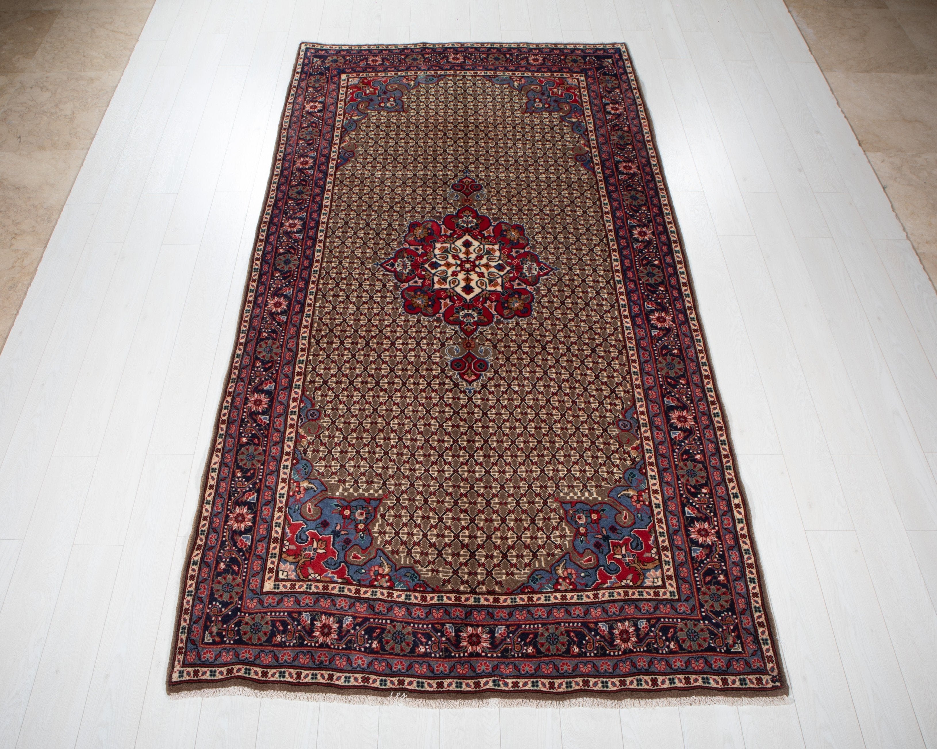 Hand-Knotted Vintage Wool Area Rug – 9' 10" x 5' 1" (300 x 155 cm) - Yasi & Fara