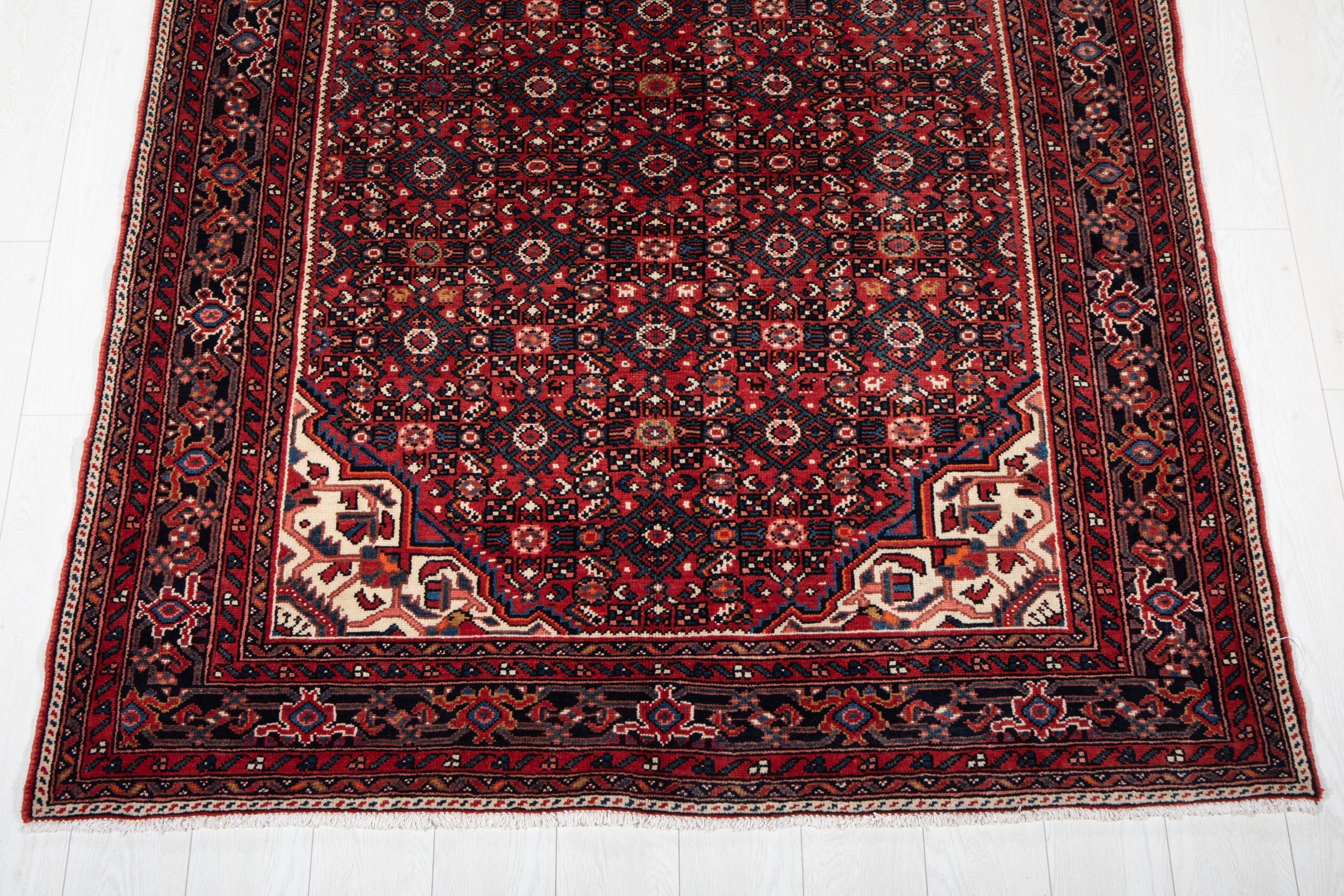 Hand-Knotted Vintage Wool Area Rug – 10' 8" x 5' (324 x 153 cm) - Yasi & Fara