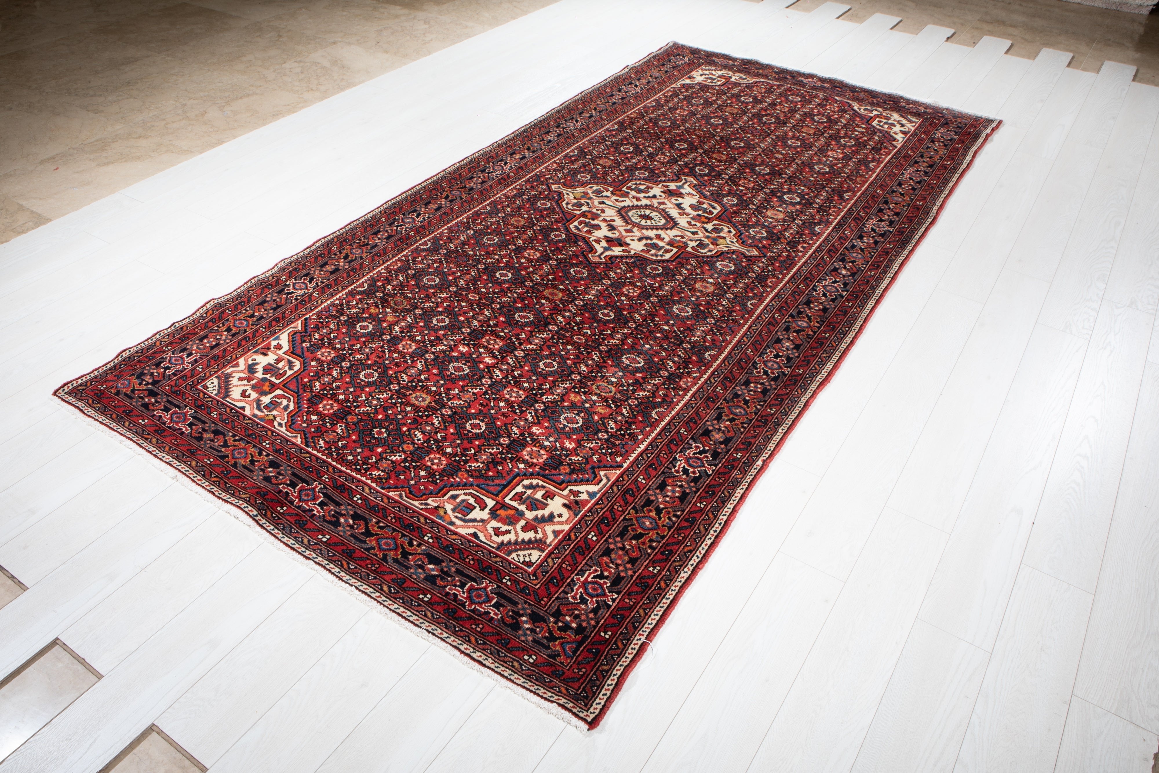 Hand-Knotted Vintage Wool Area Rug – 10' 8" x 5' (324 x 153 cm) - Yasi & Fara