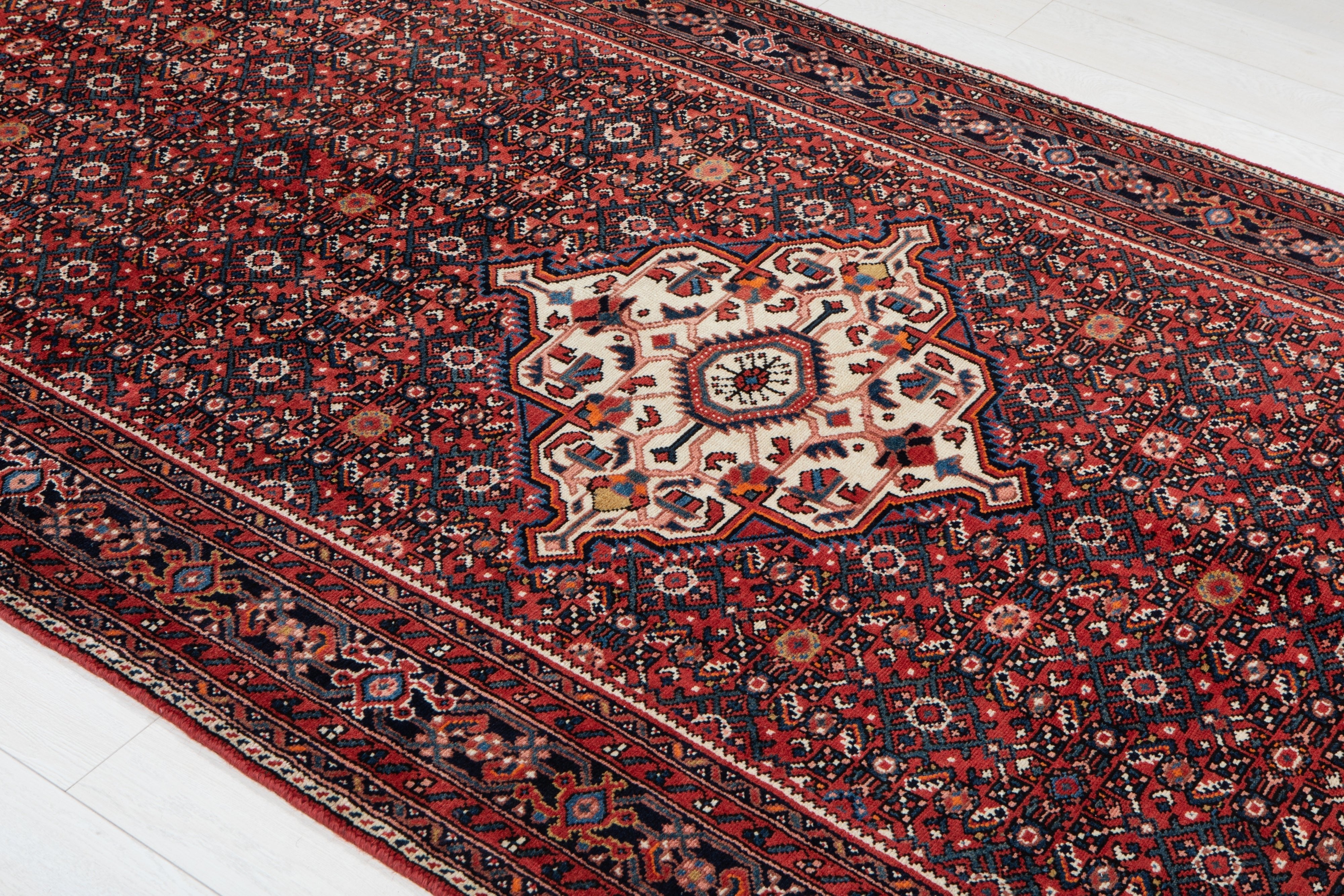 Hand-Knotted Vintage Wool Area Rug – 10' 8" x 5' (324 x 153 cm) - Yasi & Fara