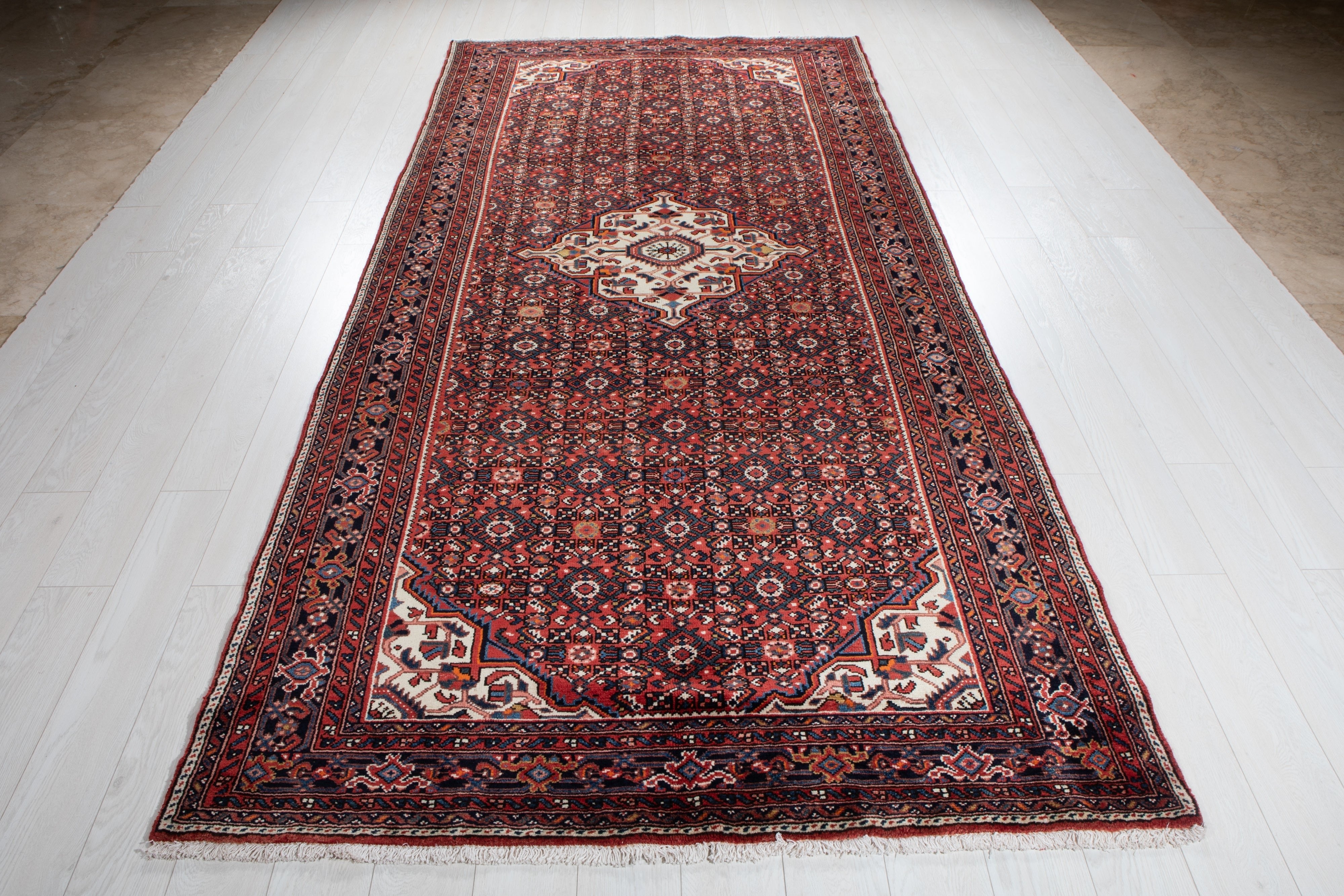 Hand-Knotted Vintage Wool Area Rug – 10' 8" x 5' (324 x 153 cm) - Yasi & Fara