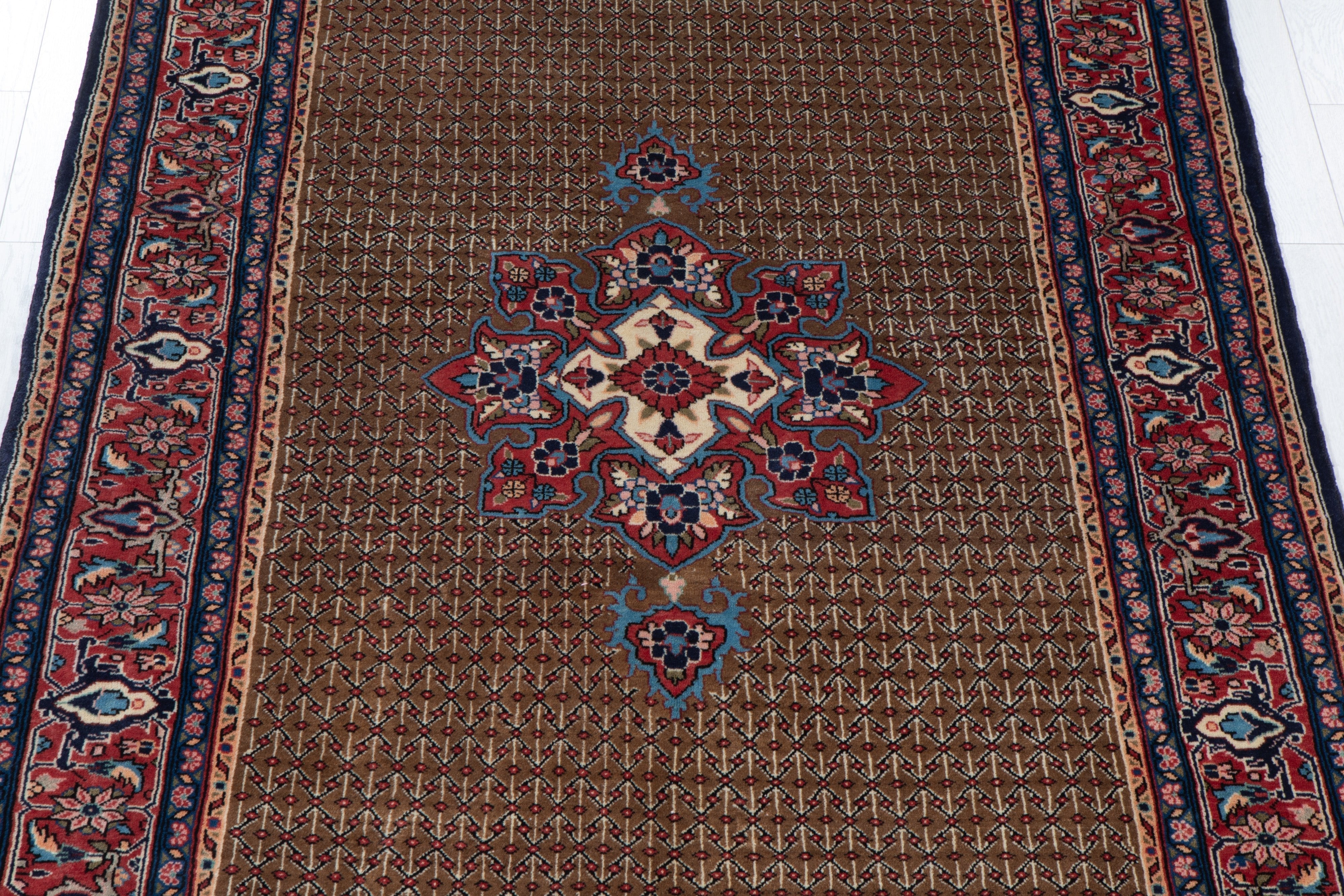 Hand-Knotted Vintage Wool Area Rug – 9'11" x 4'10" (303 x 146 cm) - Yasi & Fara