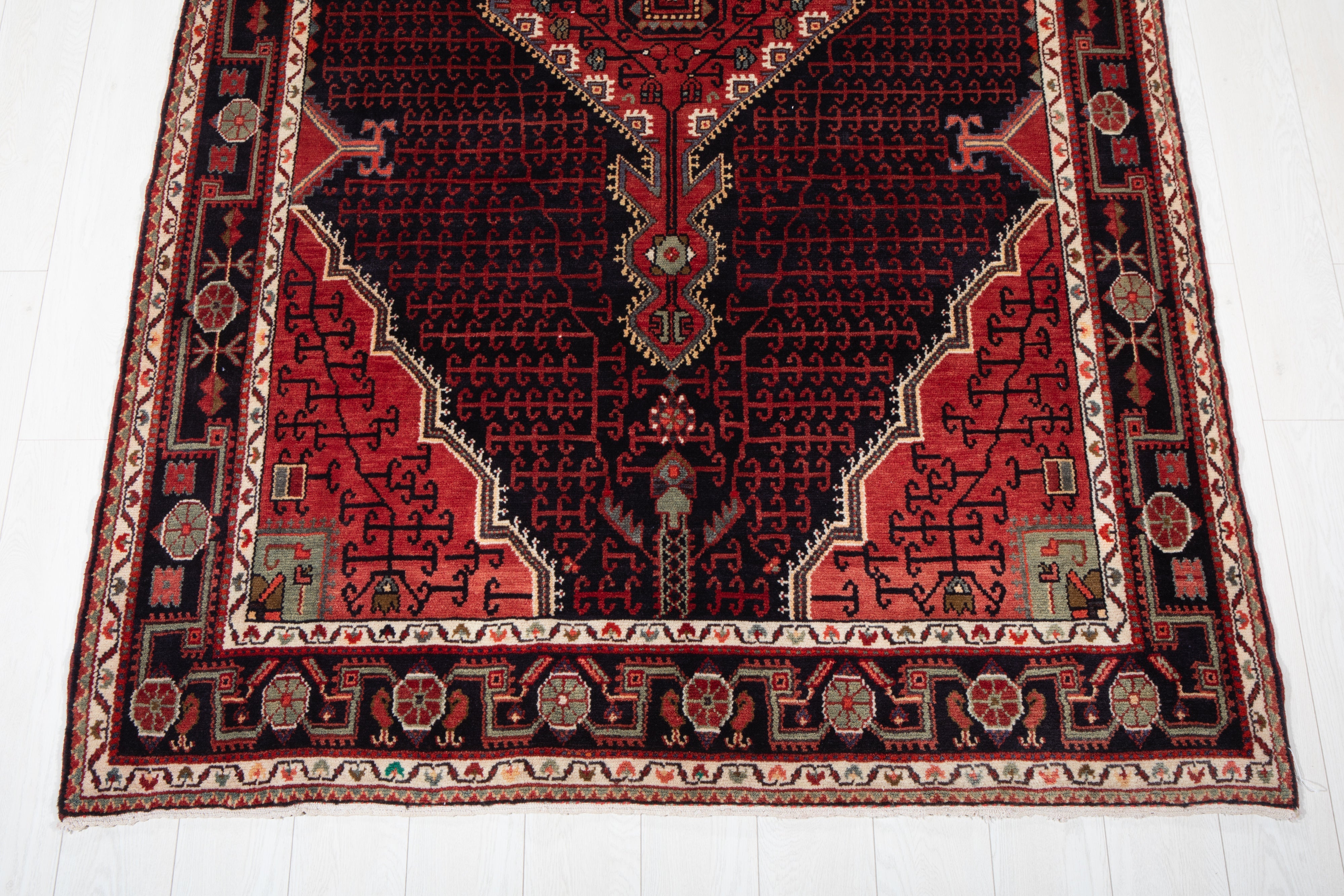 Hand-Knotted Vintage Wool Area Rug – 8' 2" x 5' 2" (249 x 157 cm) - Yasi & Fara
