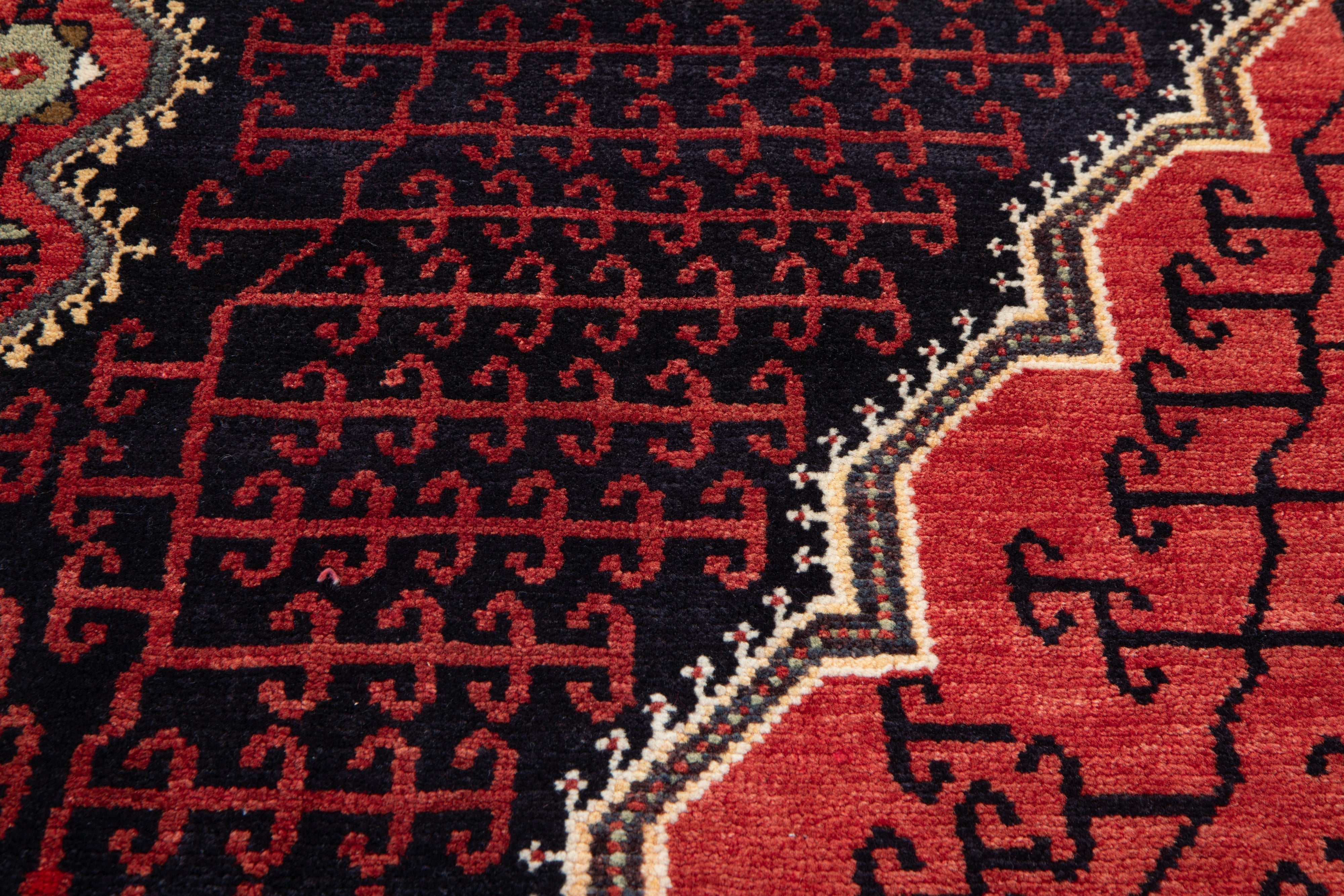 Hand-Knotted Vintage Wool Area Rug – 8' 2" x 5' 2" (249 x 157 cm) - Yasi & Fara