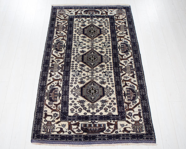 6' 5" x 3' 11" Excellent Hand-Knotted Vintage Tribal Rug - Yasi & Fara 