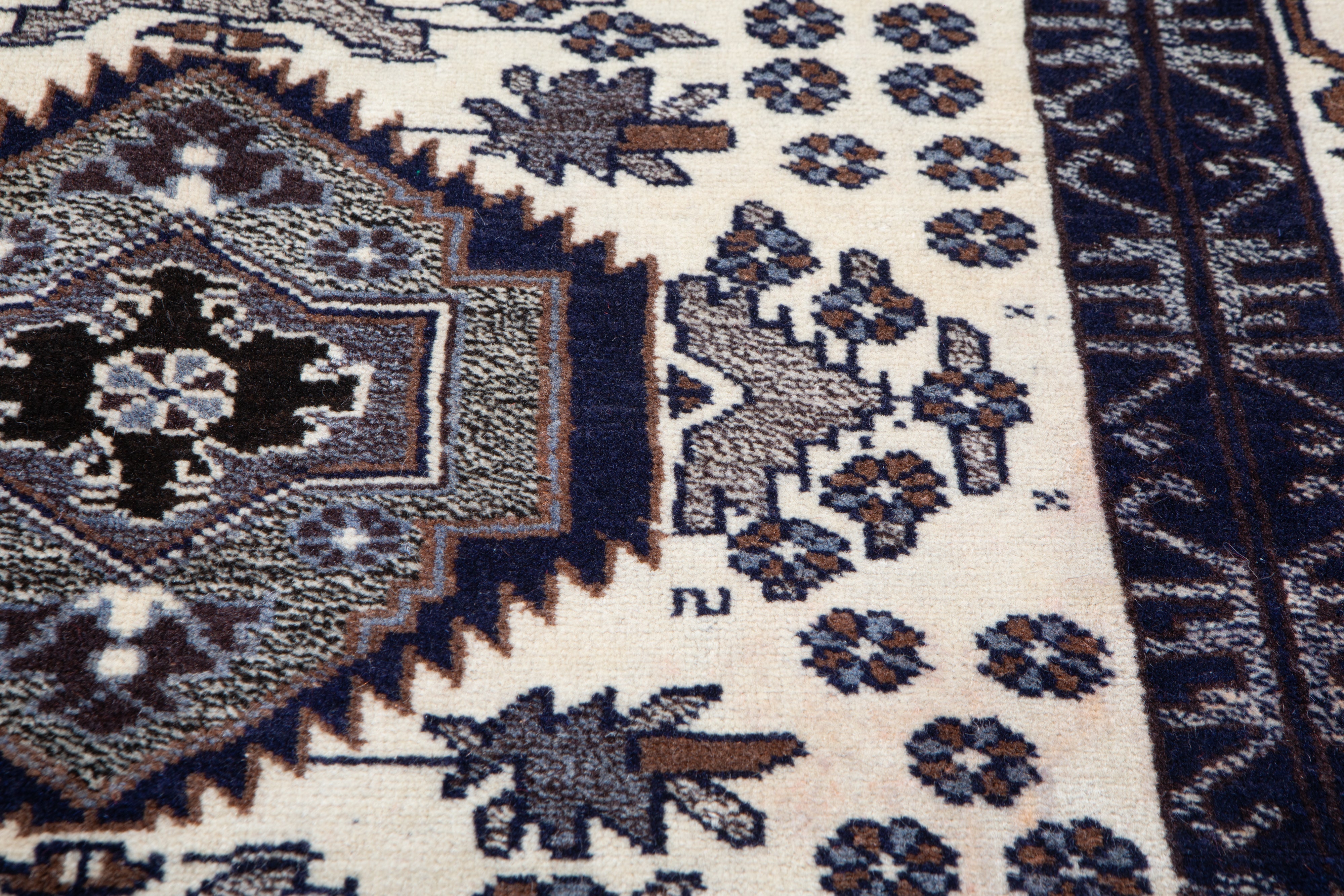 Hand-Knotted Vintage Wool Area Rug – 6' 5" x 3' 11" (194 x 118 cm) - Yasi & Fara