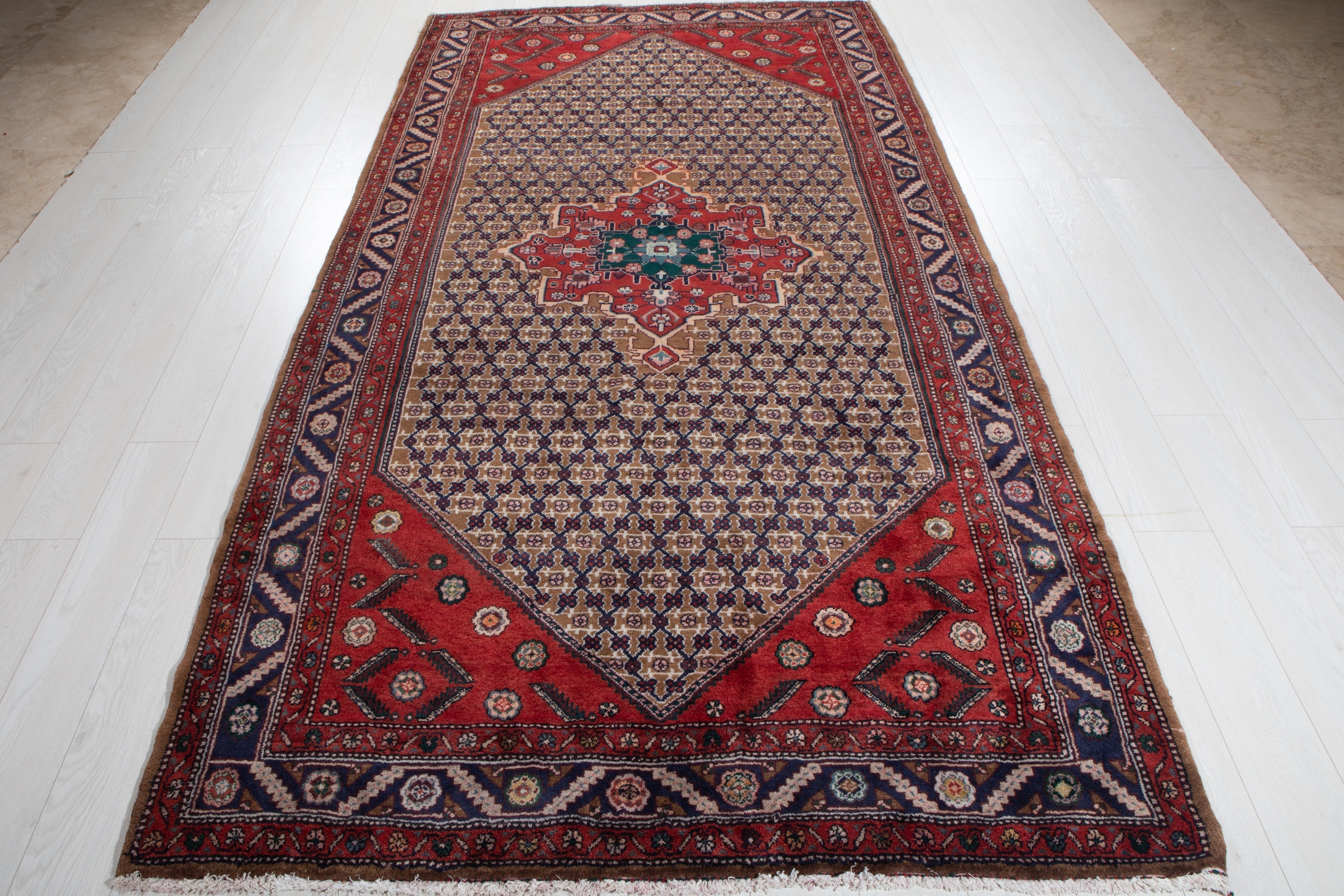 Hand-Knotted Vintage Wool Area Rug – 9' 11" x 5' 2" (301 x 158 cm) - Yasi & Fara