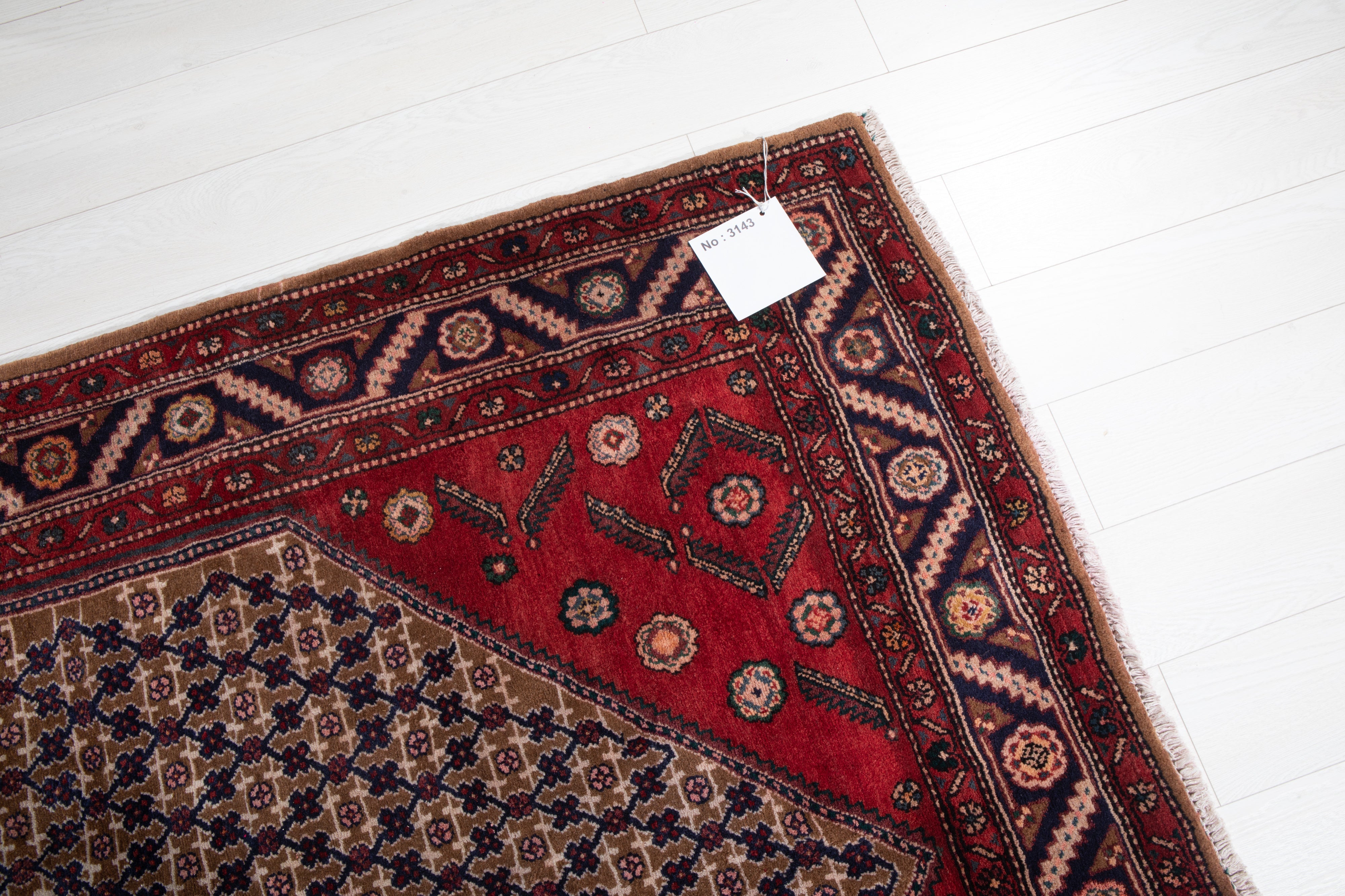 Hand-Knotted Vintage Wool Area Rug – 9' 11" x 5' 2" (301 x 158 cm) - Yasi & Fara